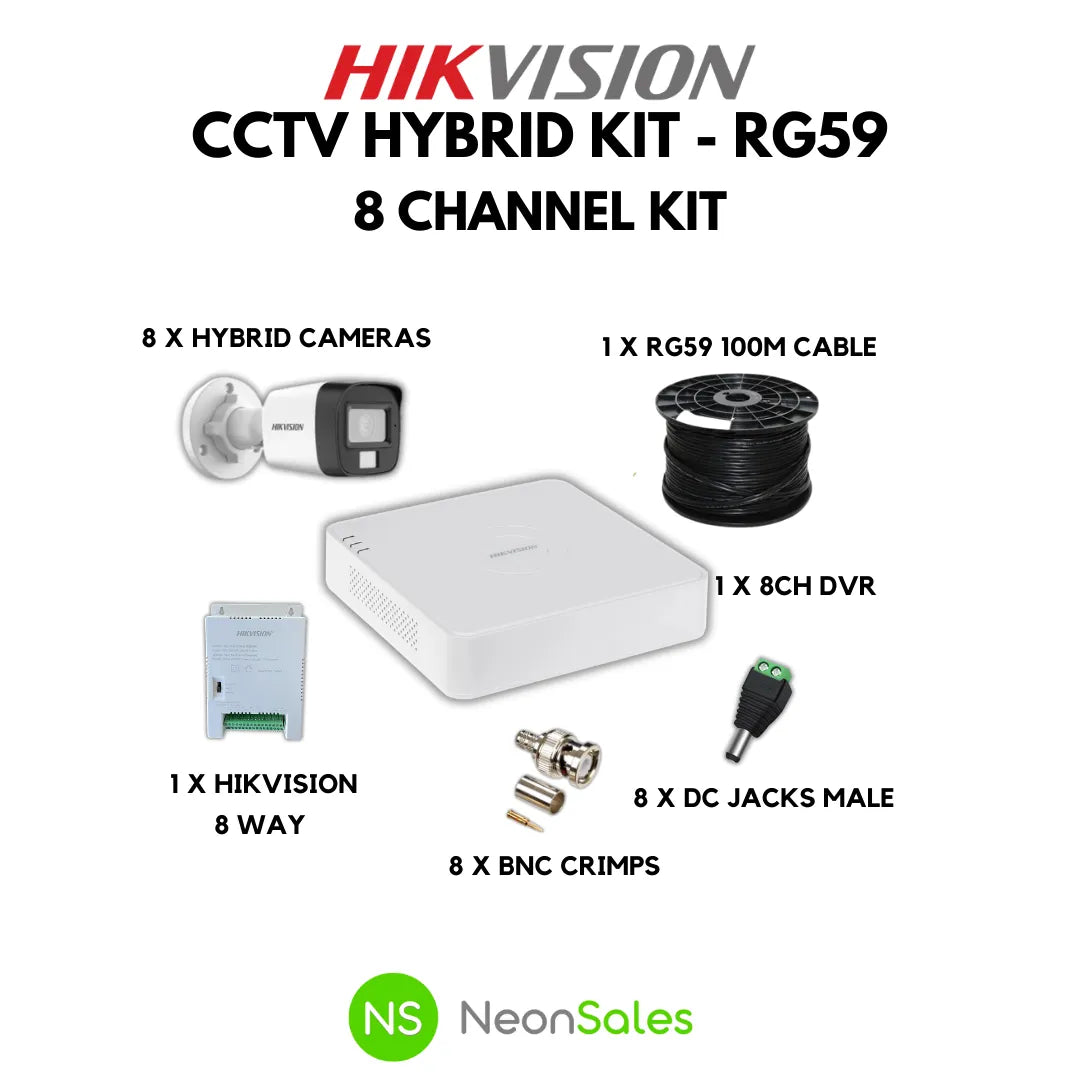 HIKVISION 8CH HYBRID CCTV KIT - RG59 - Tophatter's Army Deals COMBOS - Tophatter Daily Deals