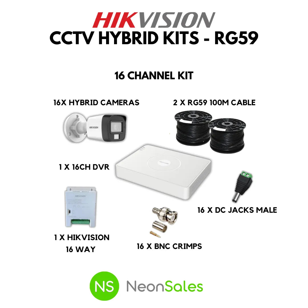 HIKVISION 16CH HYBRID CCTV KIT - RG59 - Tophatter's Army Deals COMBOS - Tophatter Daily Deals