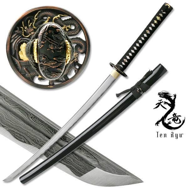 Masahiro Ancient Warrior Folded Damascus Blade Katana - TOPHATTER'S ARMORY DEALS Collectible Weapons - Tophatter Daily Deals
