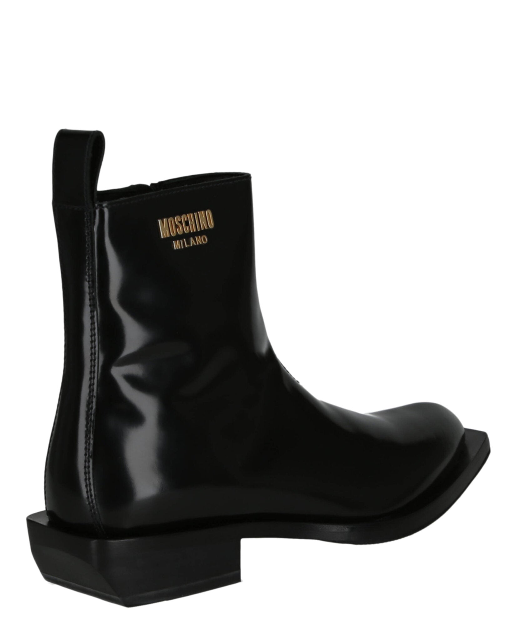 Moschino Gold Lettering Logo Ankle Boots Footwear - Tophatter Daily Deals