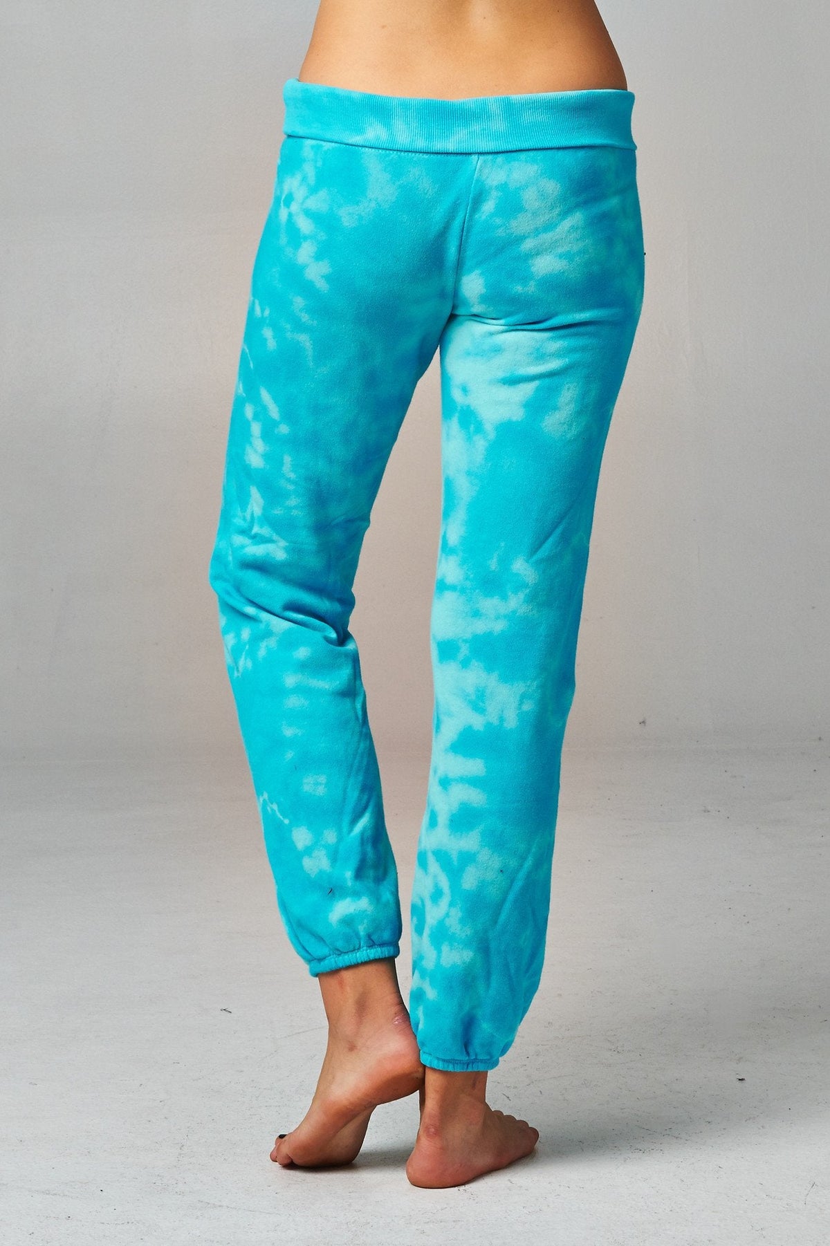 Women's Printed Tie Dye Foldover Waistband French Terry Sweatpants Pants - Tophatter Daily Deals