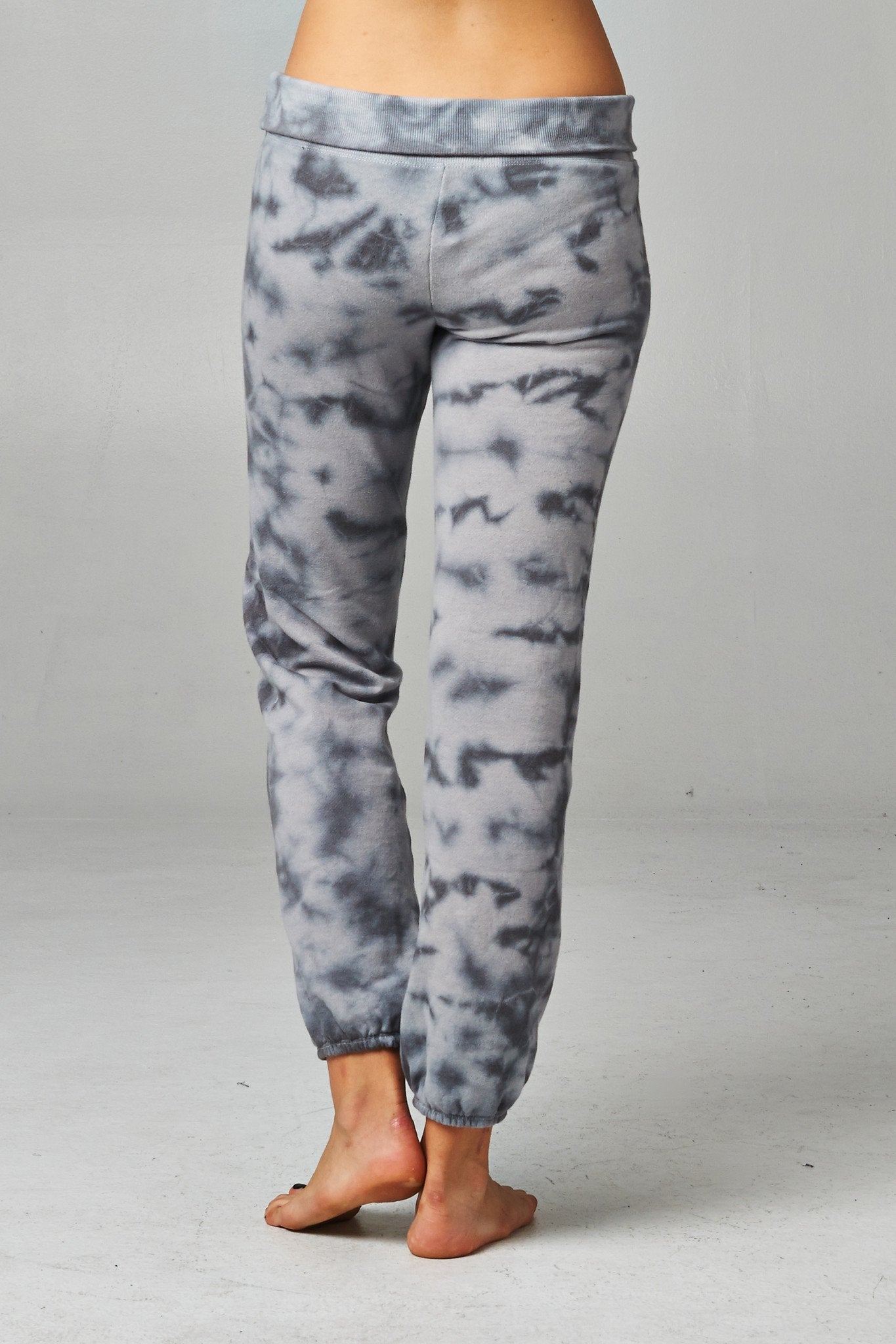 Women's Printed Tie Dye Foldover Waistband French Terry Sweatpants Pants - Tophatter Daily Deals