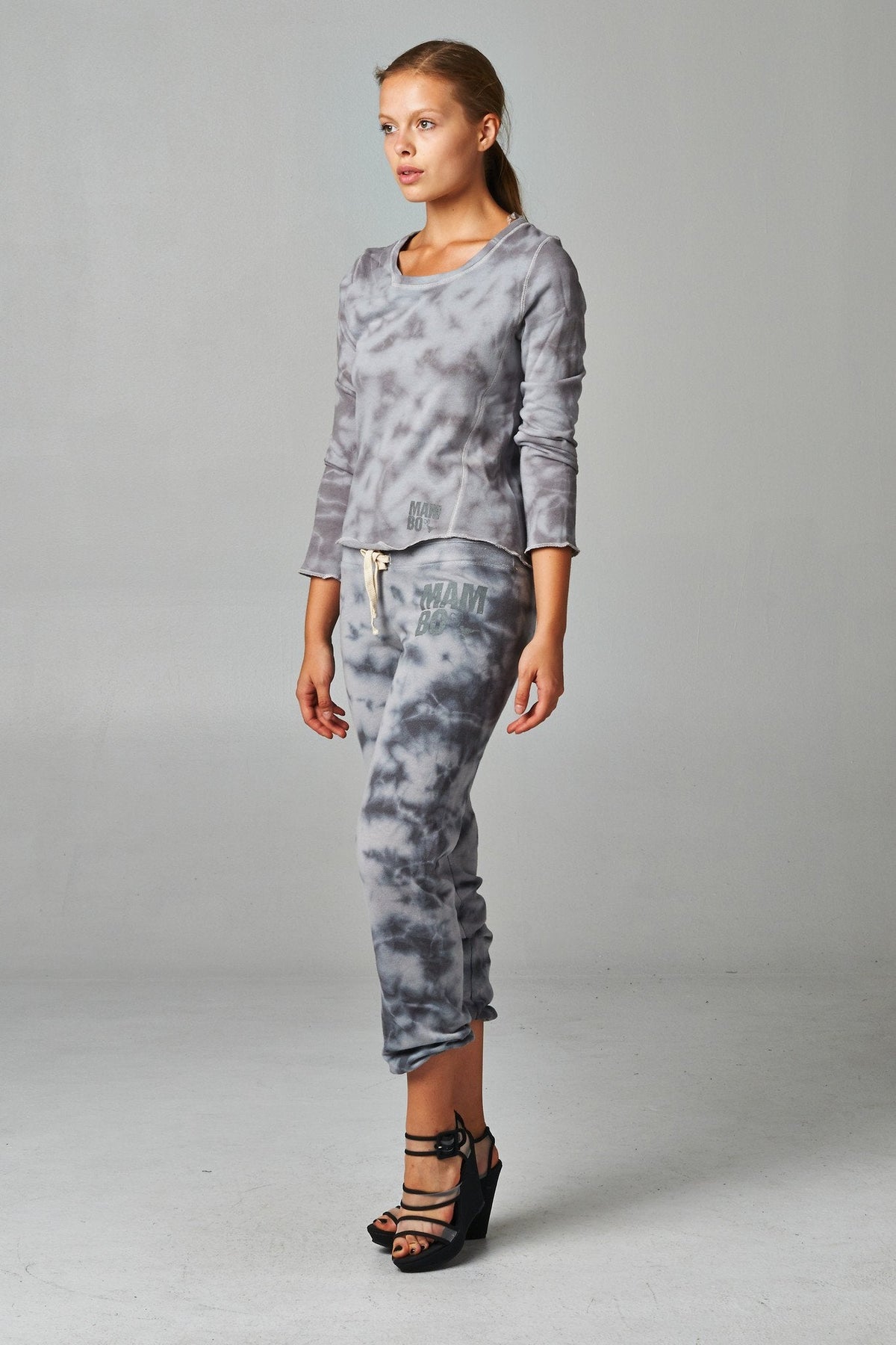 Women's Tie Dye French Terry Long Sleeve Screened Sweatshirt Tops - Tophatter Daily Deals
