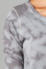 Women's Tie Dye French Terry Long Sleeve Screened Sweatshirt Tops - Tophatter Daily Deals