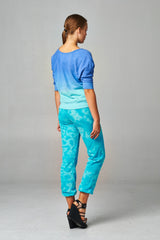 Women's French Terry Long Sleeve Dip Dye Screened Sweatshirt Tops - Tophatter Daily Deals