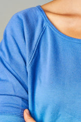 Women's French Terry Long Sleeve Dip Dye Screened Sweatshirt Tops - Tophatter Daily Deals