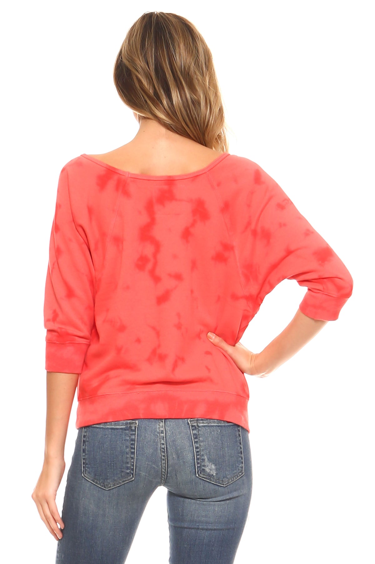 Women's Tie Dye French Terry Dolman Sleeve Sweatshirt Sweater - Tophatter Daily Deals