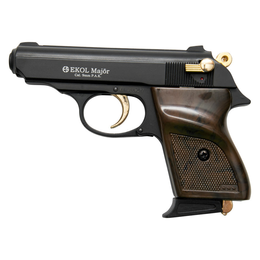 MVP Blank Firing Replica Gun - Black Finish With Gold Fittings - Tophatter's Army Products & Self Defense Collectible Weapons - Tophatter Daily Deals