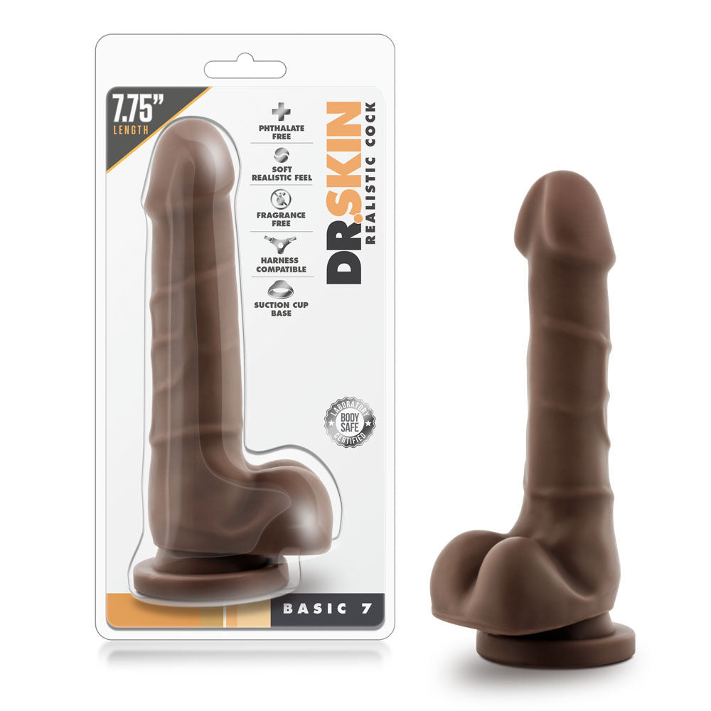 Dr Skin Realistic Dildo Basic 7 Inch Chocolate Suction Cup > Dildos > Realistic Dildos - Tophatter Daily Deals