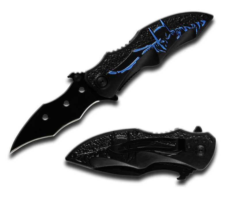 MidKnight Crusader Spring Assist Knife Blue Collectible Weapons - Tophatter Daily Deals