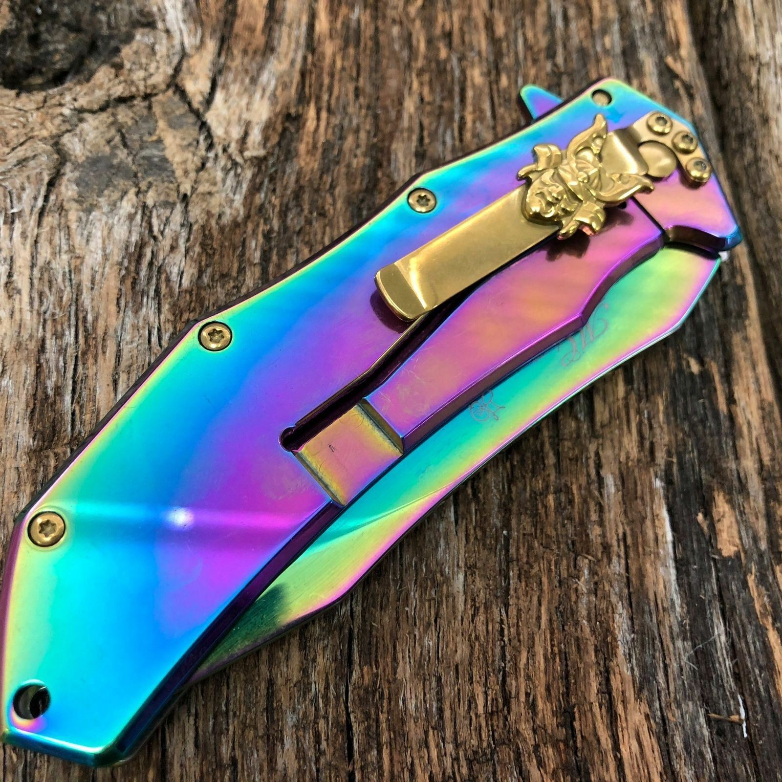 Samurai Woman 3D Fantasy Knife A/O with Koi Fish - Rainbow Knife-Assist - Tophatter Daily Deals