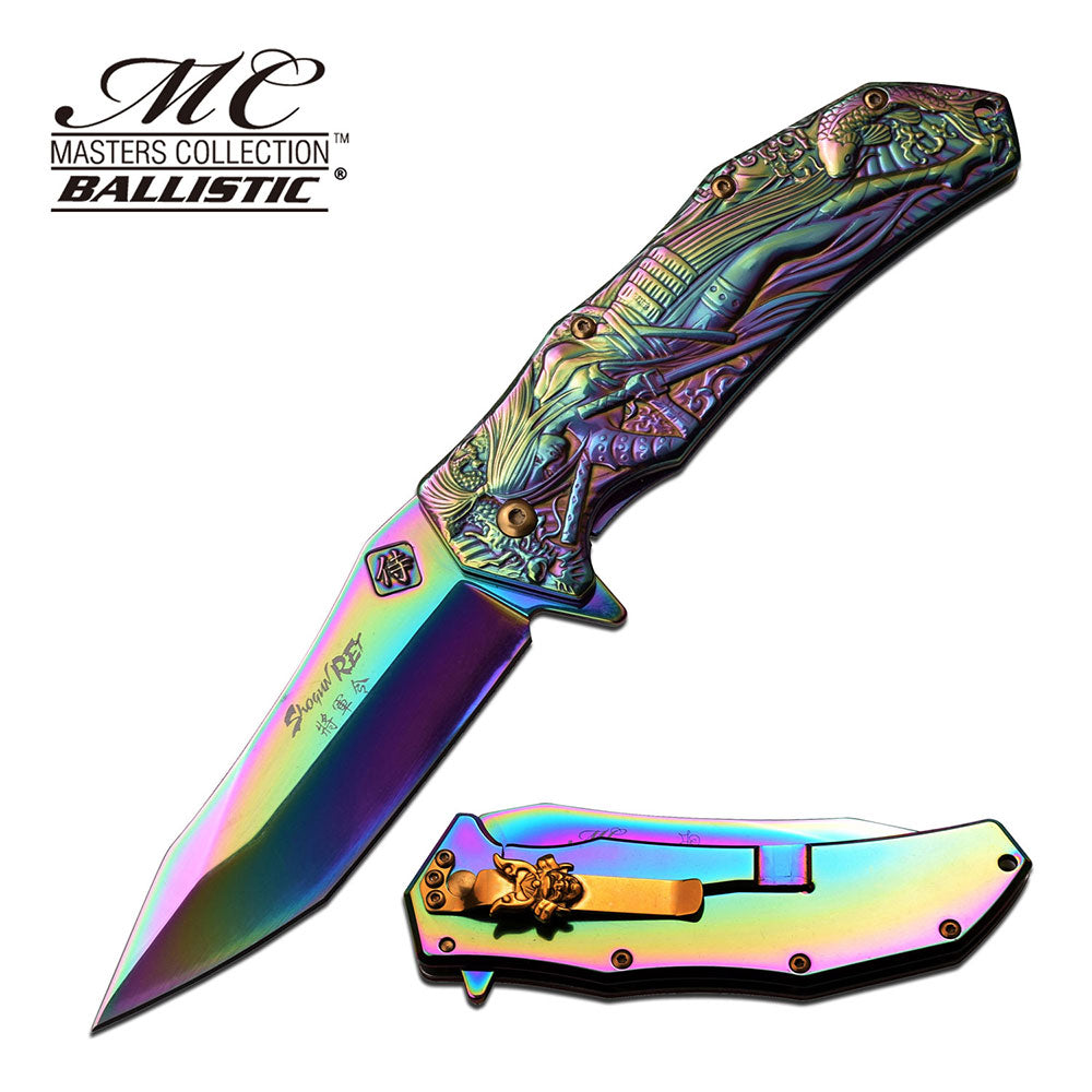 Samurai Woman 3D Fantasy Knife A/O with Koi Fish - Rainbow Knife-Assist - Tophatter Daily Deals