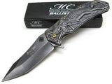 Samurai Woman 3D Fantasy Knife A/O with Koi Fish - Stone Wash Knife-Assist - Tophatter Daily Deals