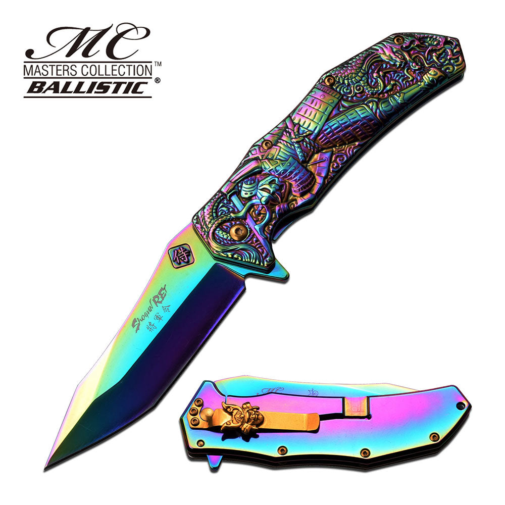 Shogun Rey Samurai Warrior Fantasy 3D A/O Knife - Rainbow Knife-Assist - Tophatter Daily Deals