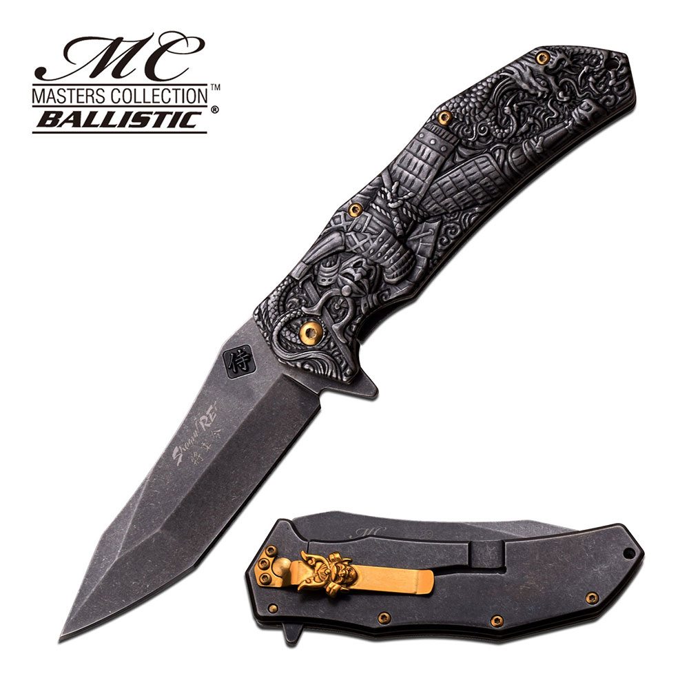 Shogun Rey Samurai Warrior Fantasy 3D A/O Knife - Stone Wash Knife-Assist - Tophatter Daily Deals