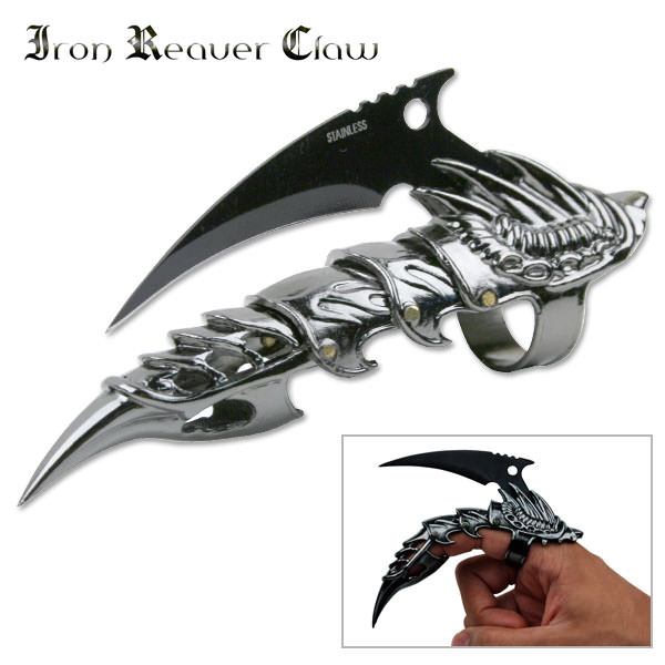 Silver Iron Reaver Claw Finger Armor Knife - TOPHATTER'S ARMORY DEALS Collectible Weapons - Tophatter Daily Deals