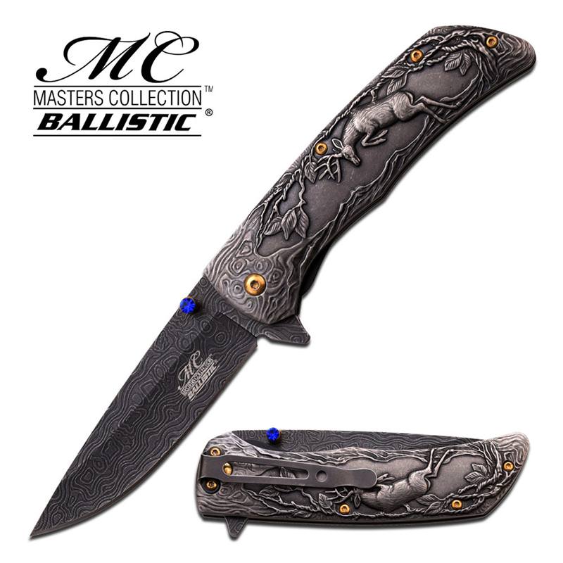Stone Wash Deer Spring Assist Folder Knife Collectible Weapons - Tophatter Daily Deals
