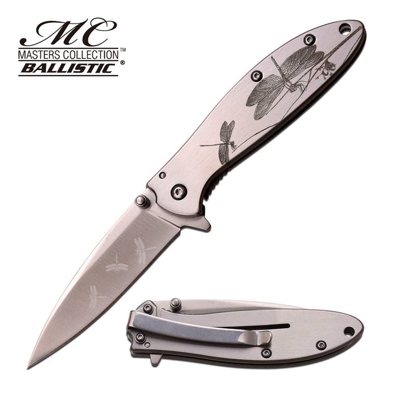 Masters Collection Ballistic Dragonfly Design Assisted Opening Knife Satin - TOPHATTER'S ARMORY DEALS Collectible Weapons - Tophatter Daily Deals