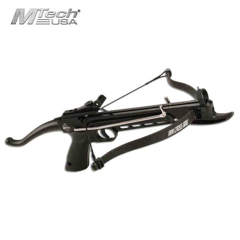 MTech USA Fiberglass 80 LB Draw Weight Self-Cocking Pistol Crossbow Collectible Weapons - Tophatter Daily Deals