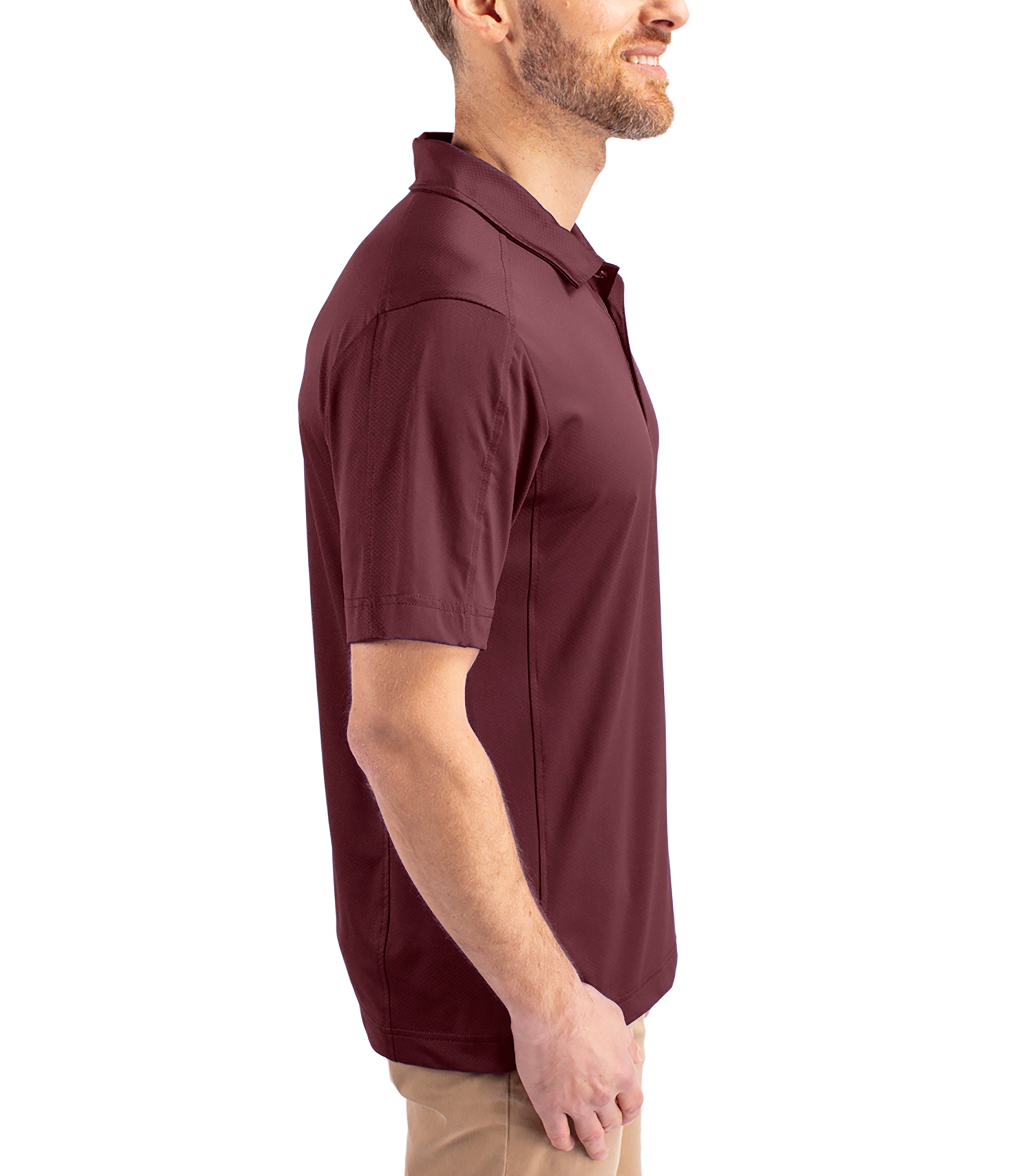 Cutter & Buck Prospect Eco Textured Stretch Recycled Men's Short Sleeve Polo Polos - Tophatter Daily Deals