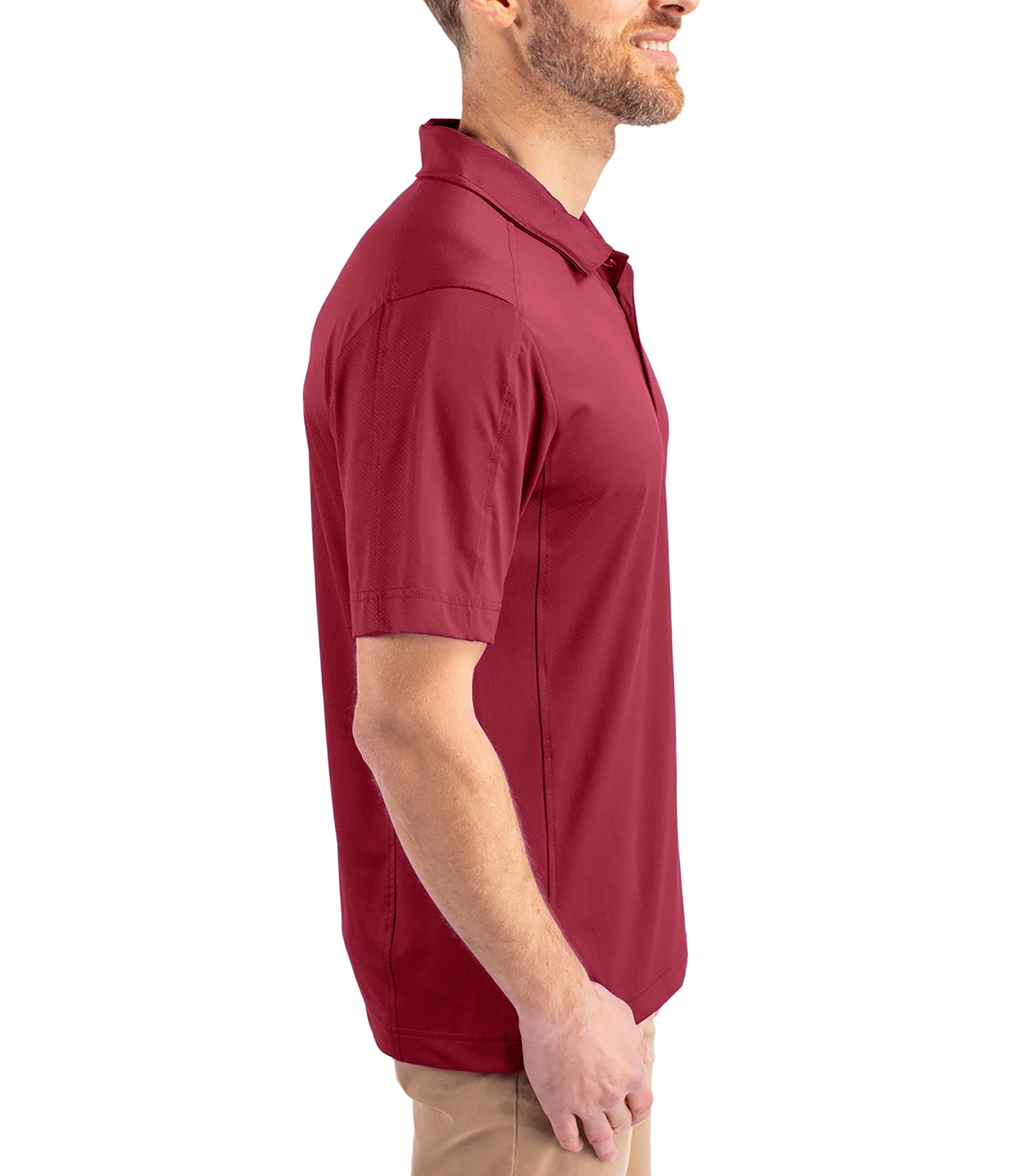 Cutter & Buck Prospect Eco Textured Stretch Recycled Men's Short Sleeve Polo Polos - Tophatter Daily Deals