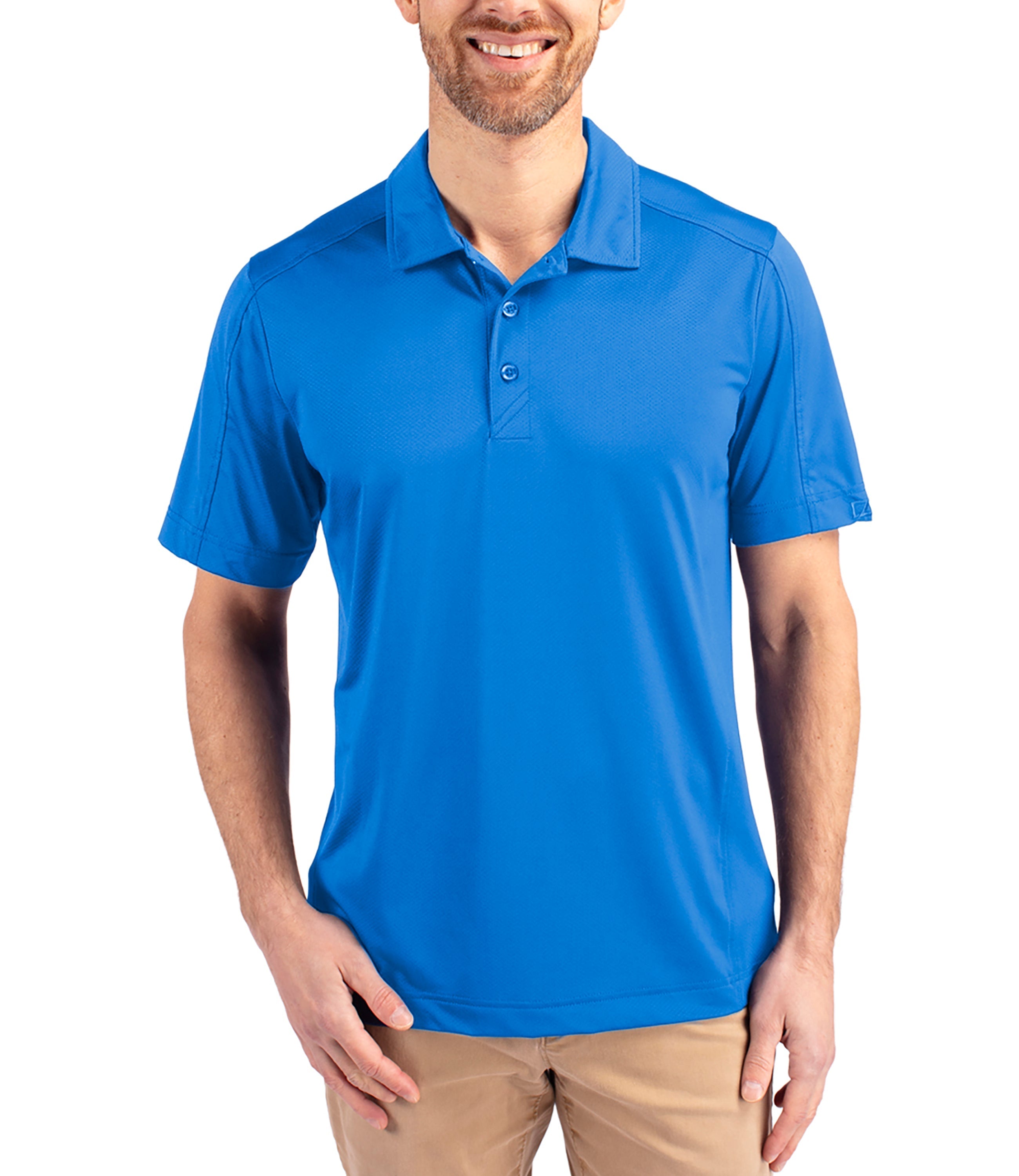 Cutter & Buck Prospect Eco Textured Stretch Recycled Men's Short Sleeve Polo Digital Polos - Tophatter Daily Deals
