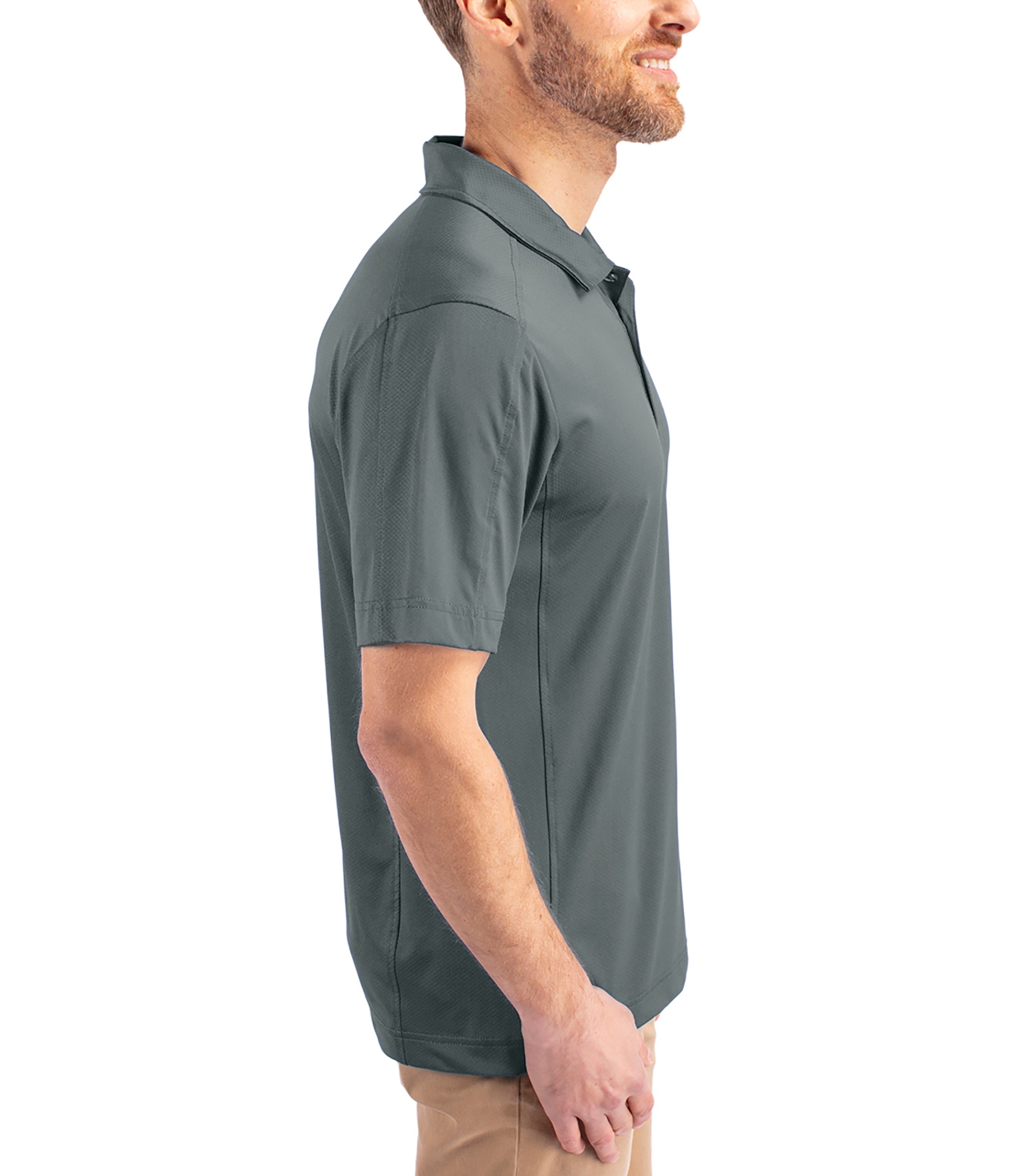 Cutter & Buck Prospect Eco Textured Stretch Recycled Men's Short Sleeve Polo Polos - Tophatter Daily Deals