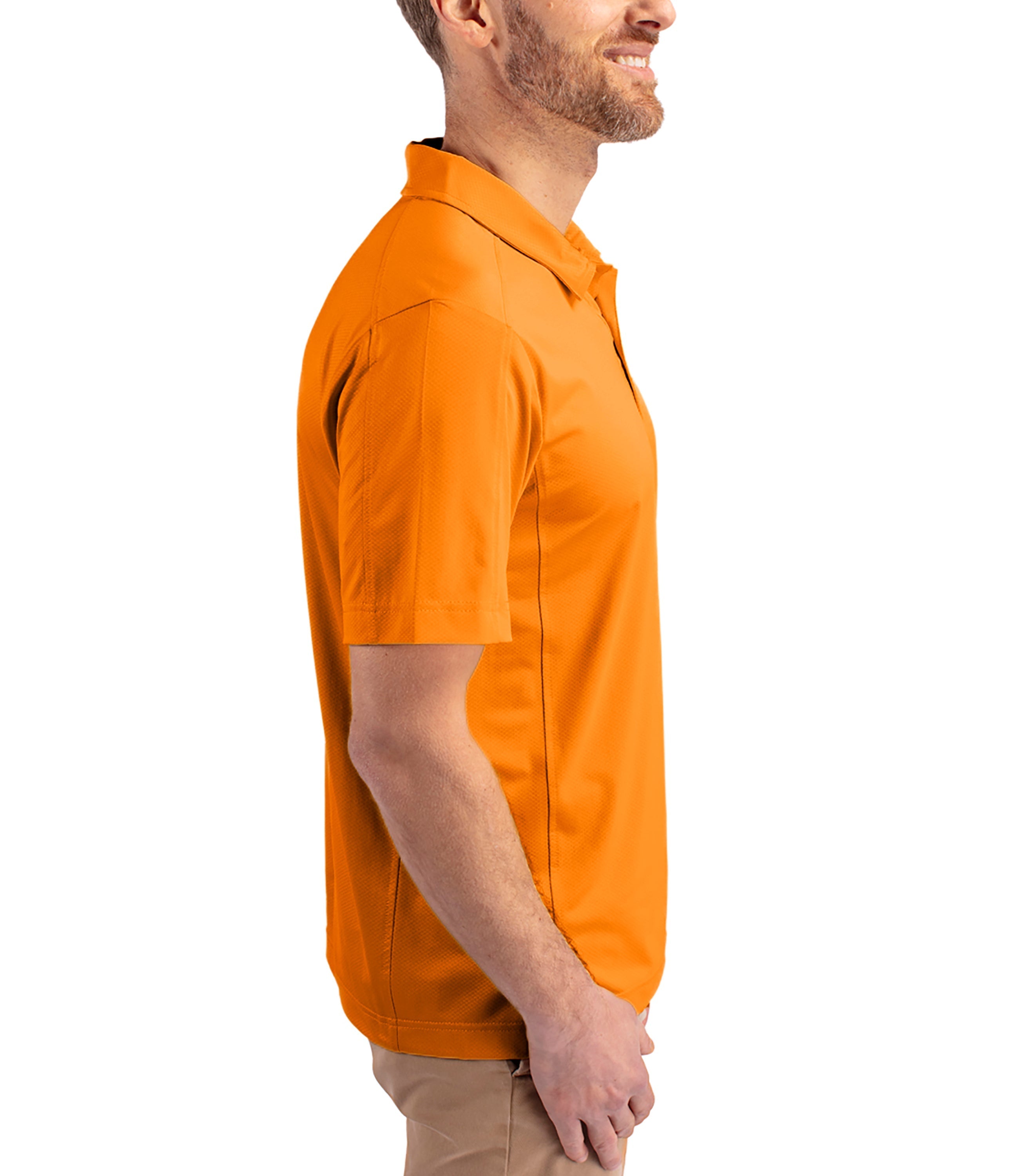 Cutter & Buck Prospect Eco Textured Stretch Recycled Men's Short Sleeve Polo Polos - Tophatter Daily Deals