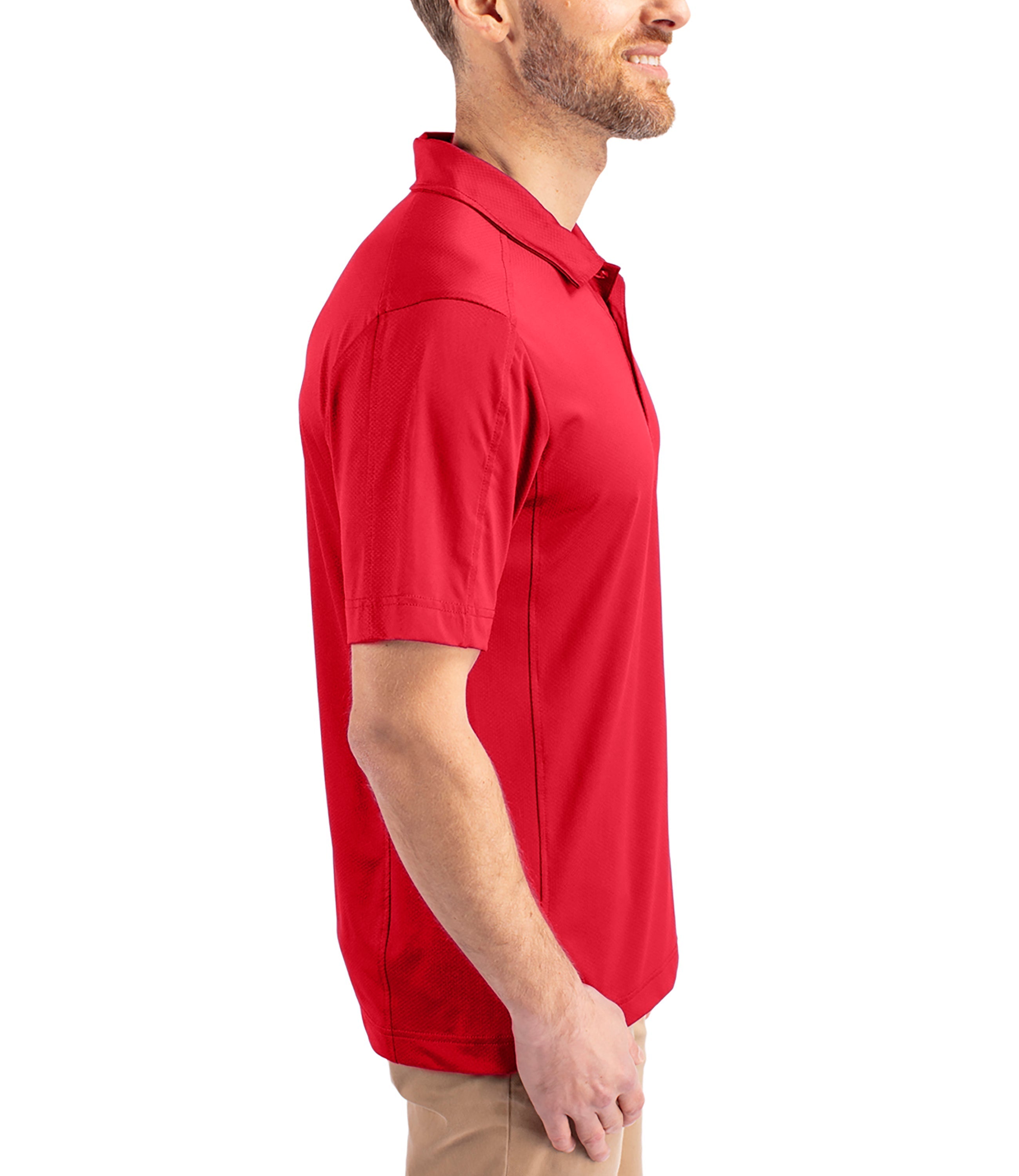 Cutter & Buck Prospect Eco Textured Stretch Recycled Men's Short Sleeve Polo Polos - Tophatter Daily Deals