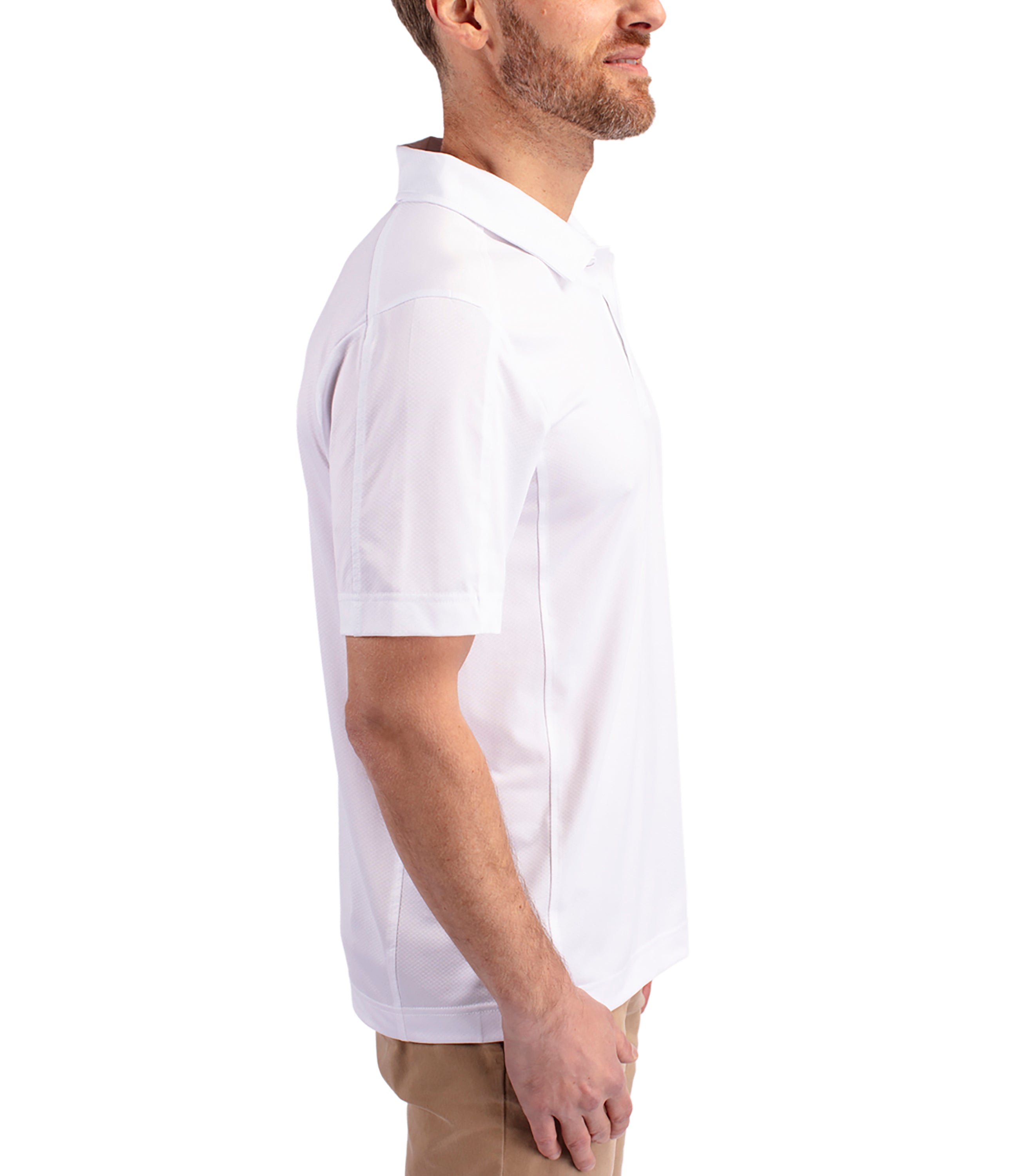 Cutter & Buck Prospect Eco Textured Stretch Recycled Men's Short Sleeve Polo Polos - Tophatter Daily Deals