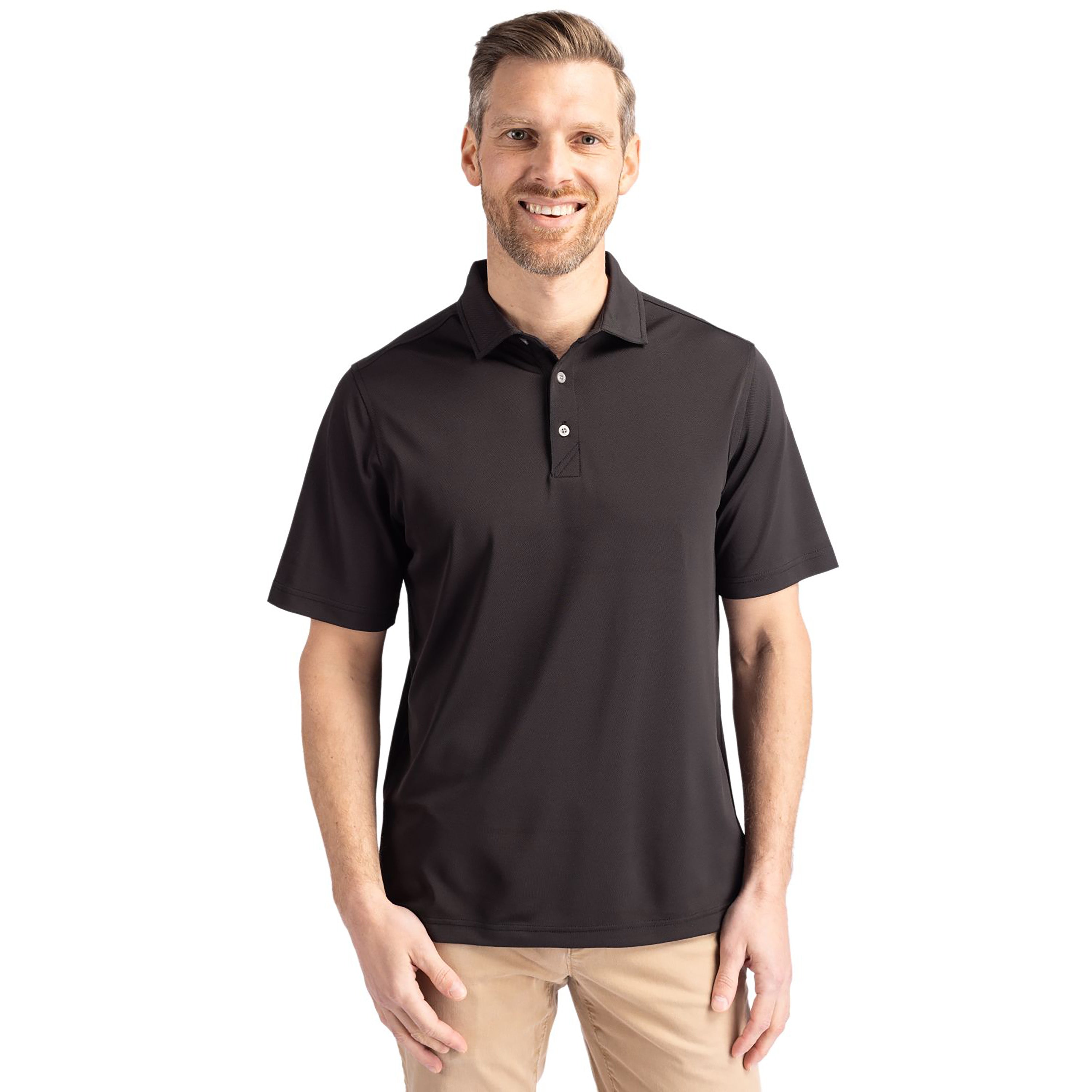 Cutter & Buck Virtue Eco Pique Recycled Men's Polo Black Polos - Tophatter Daily Deals