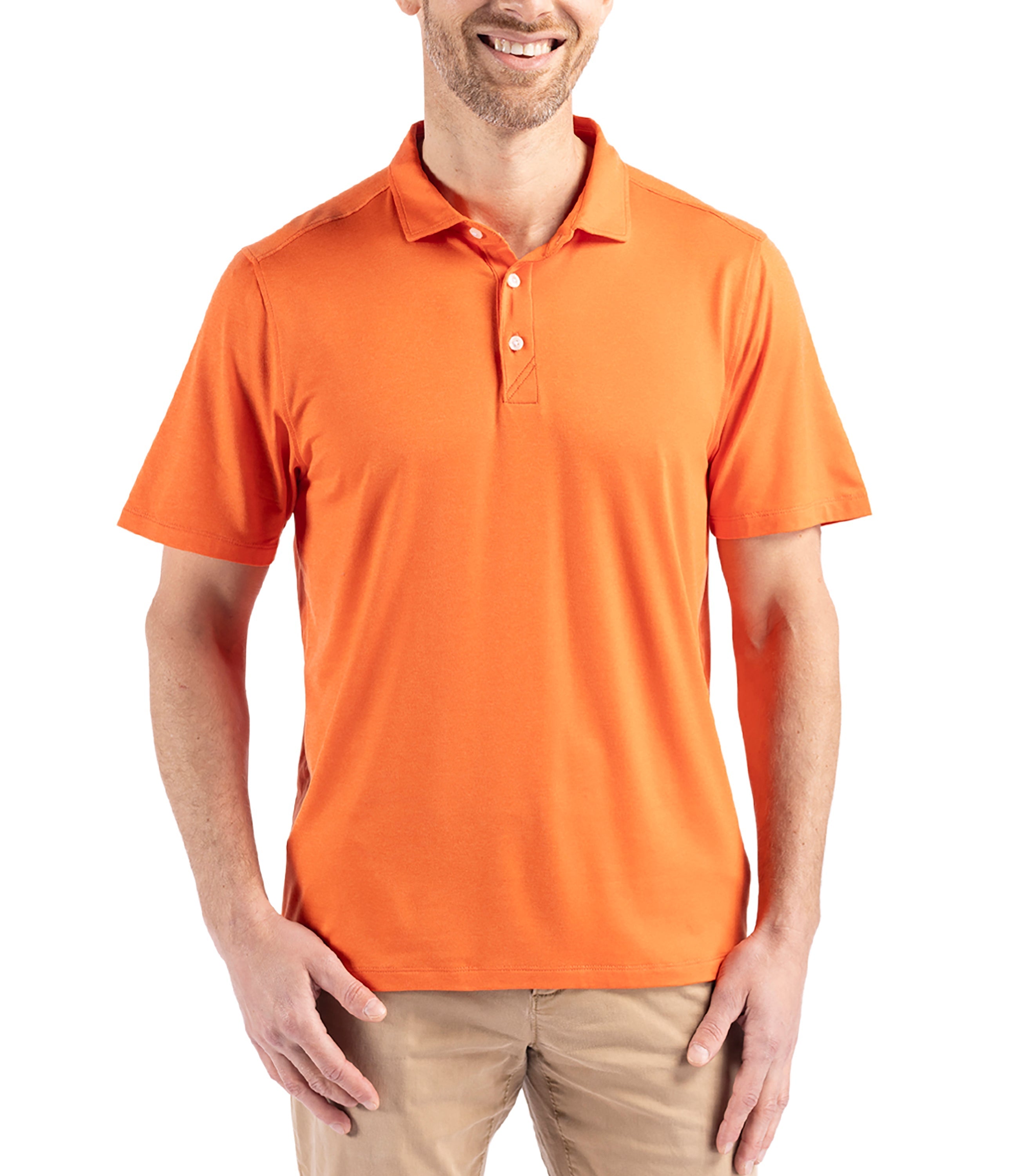 Cutter & Buck Coastline Epic Comfort Eco Recycled Men's Polo College Orange L Polos - Tophatter Daily Deals