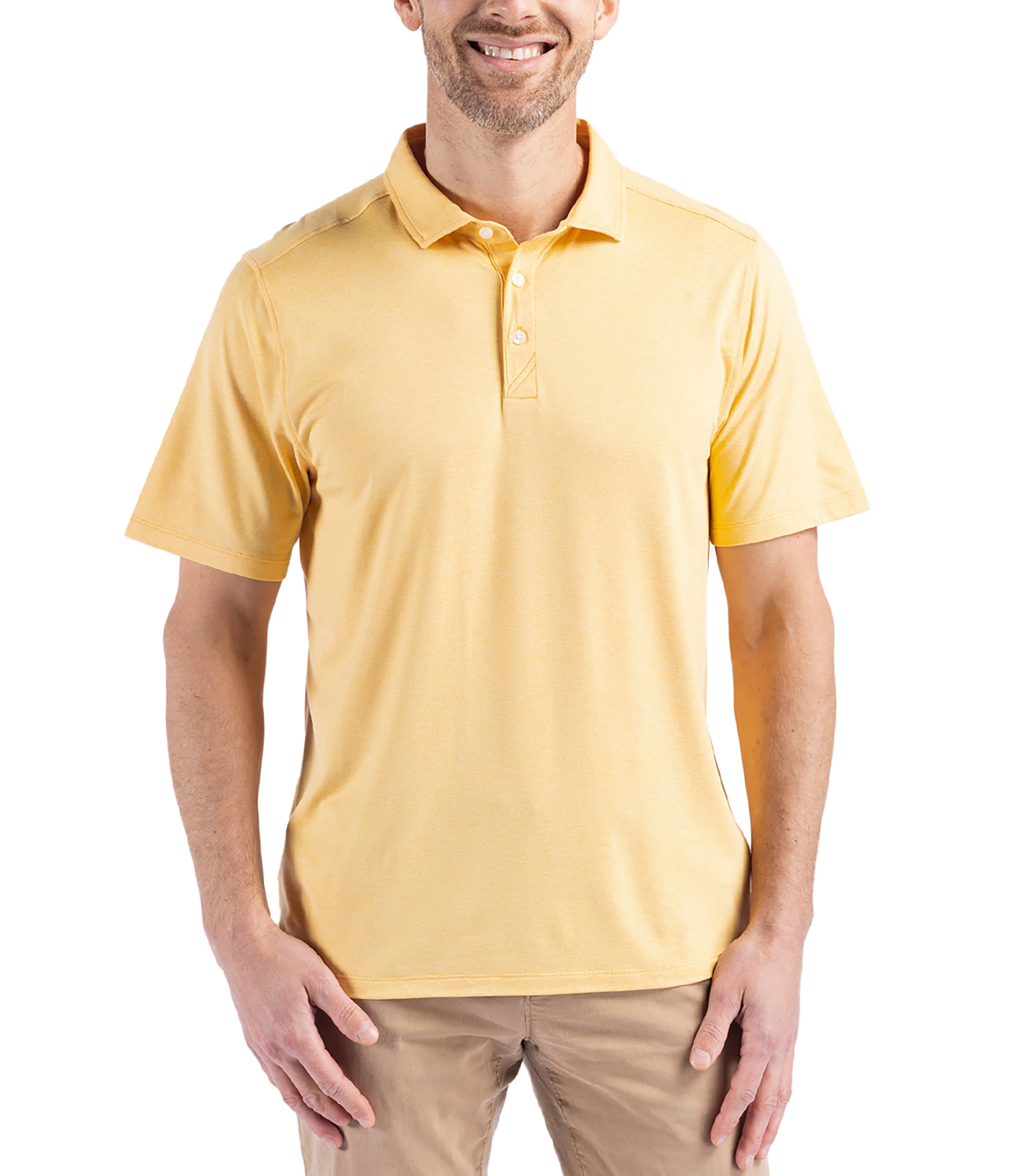 Cutter & Buck Coastline Epic Comfort Eco Recycled Men's Polo Desert Polos - Tophatter Daily Deals