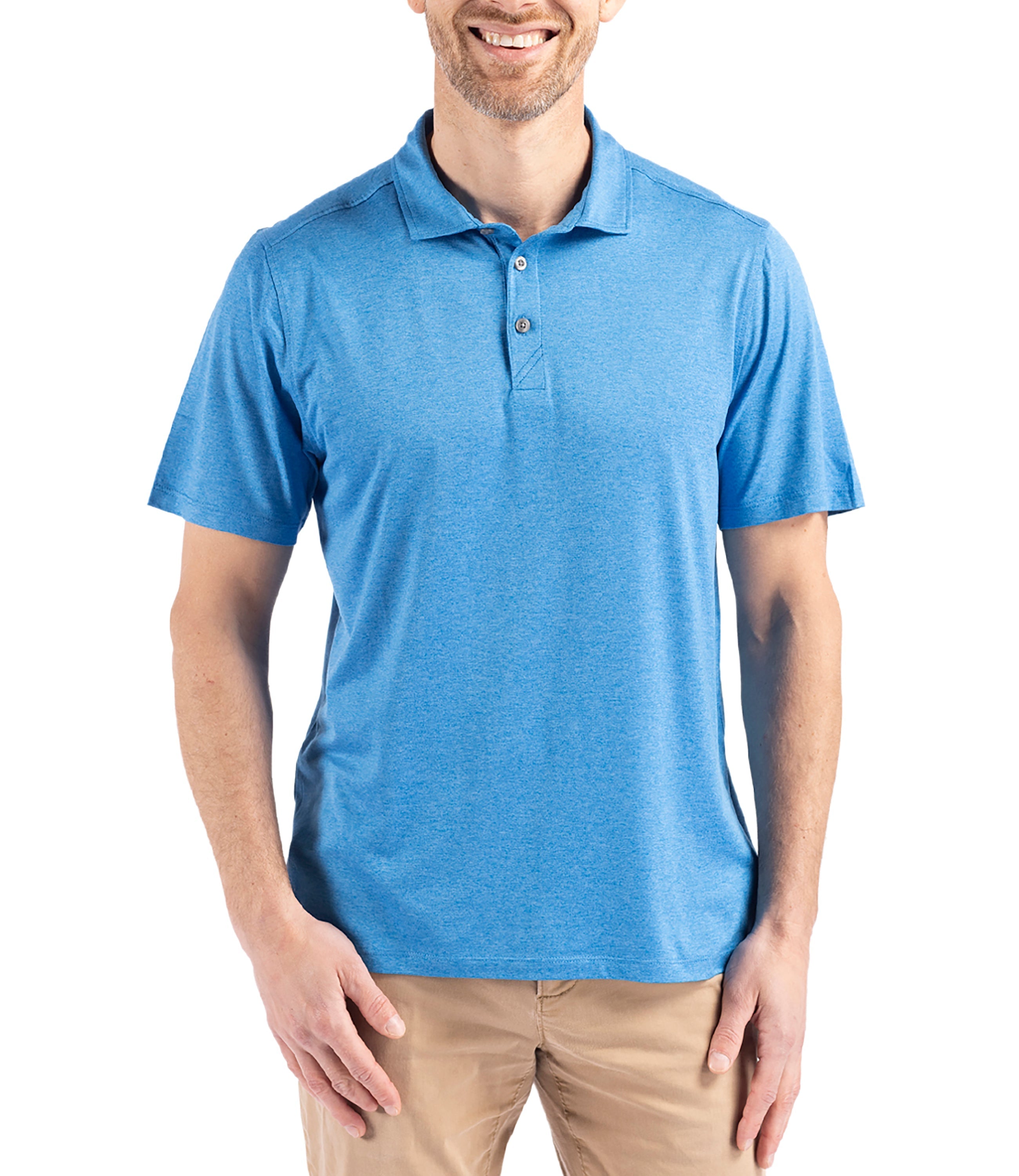 Cutter & Buck Coastline Epic Comfort Eco Recycled Men's Polo Digital Polos - Tophatter Daily Deals