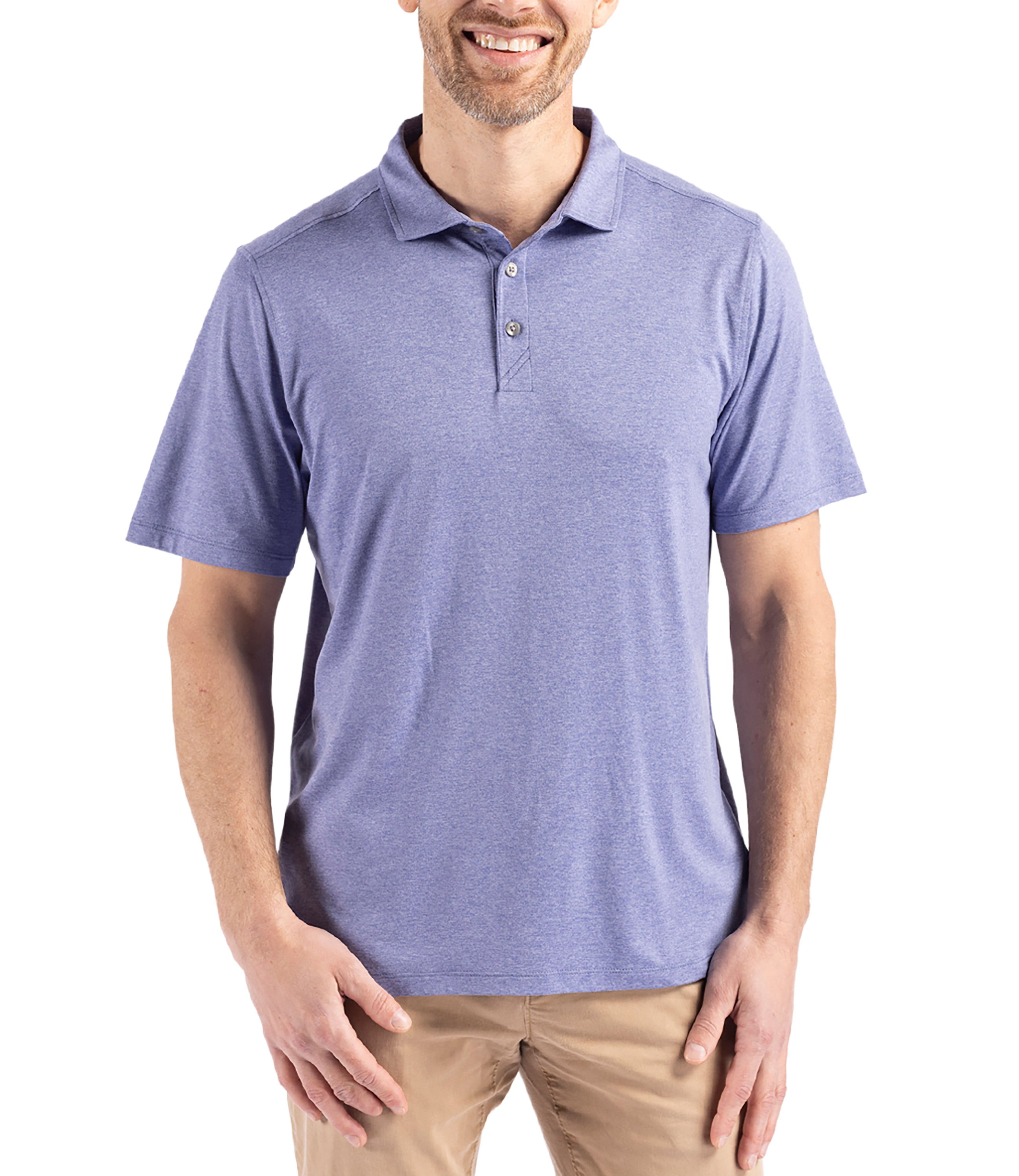 Cutter & Buck Coastline Epic Comfort Eco Recycled Men's Polo Hyacinth Polos - Tophatter Daily Deals
