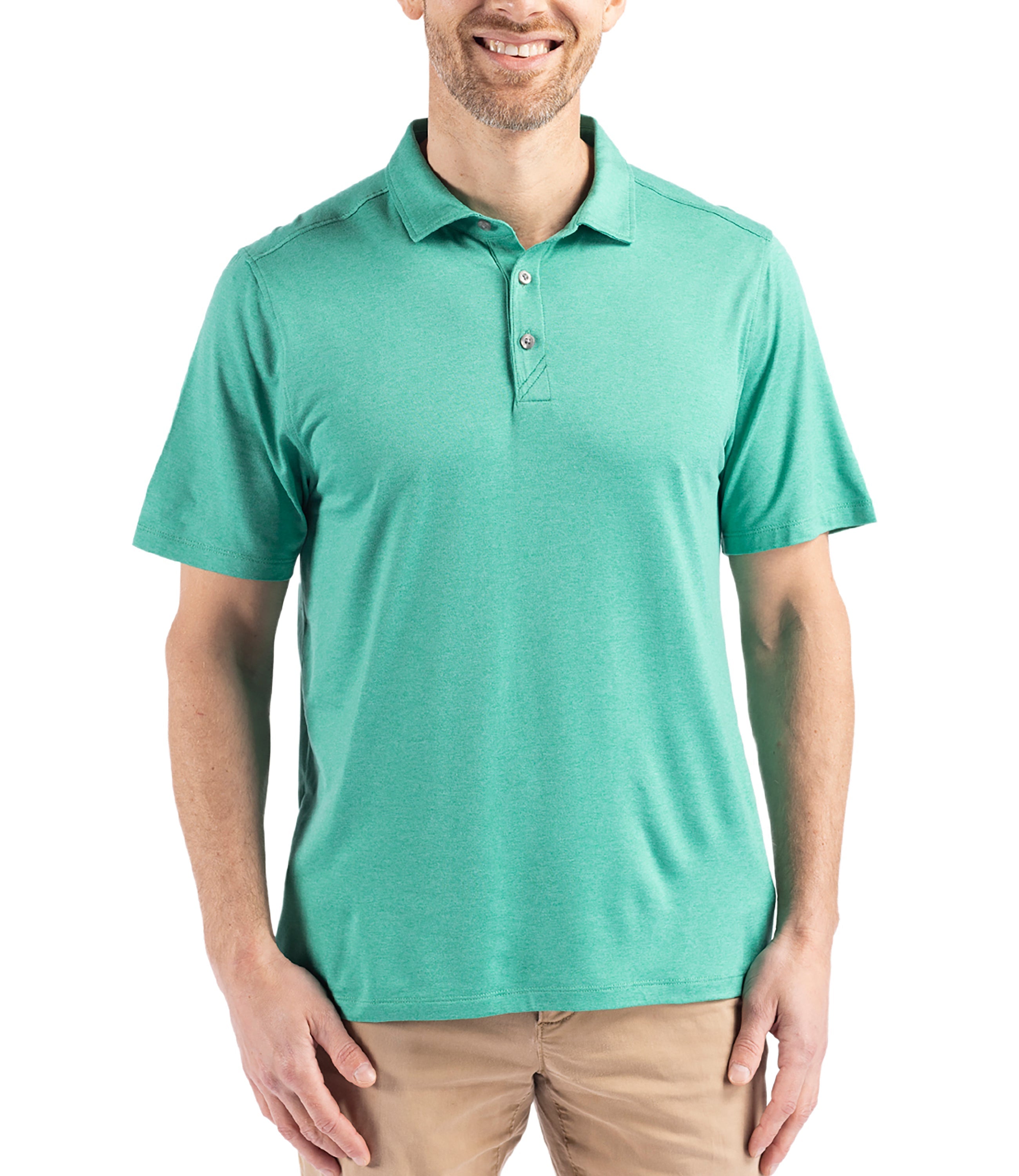 Cutter & Buck Coastline Epic Comfort Eco Recycled Men's Polo Kelly Green Polos - Tophatter Daily Deals
