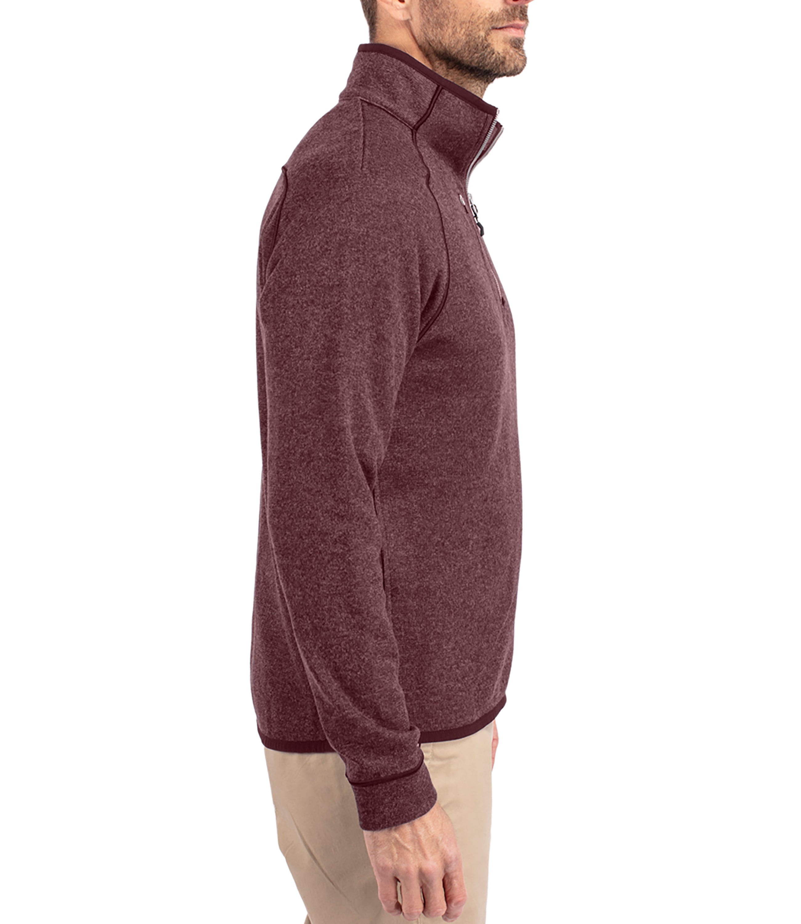Cutter & Buck Mainsail Sweater-Knit Mens Half Zip Pullover Jacket Half Zip & Quarter Zip - Tophatter Daily Deals