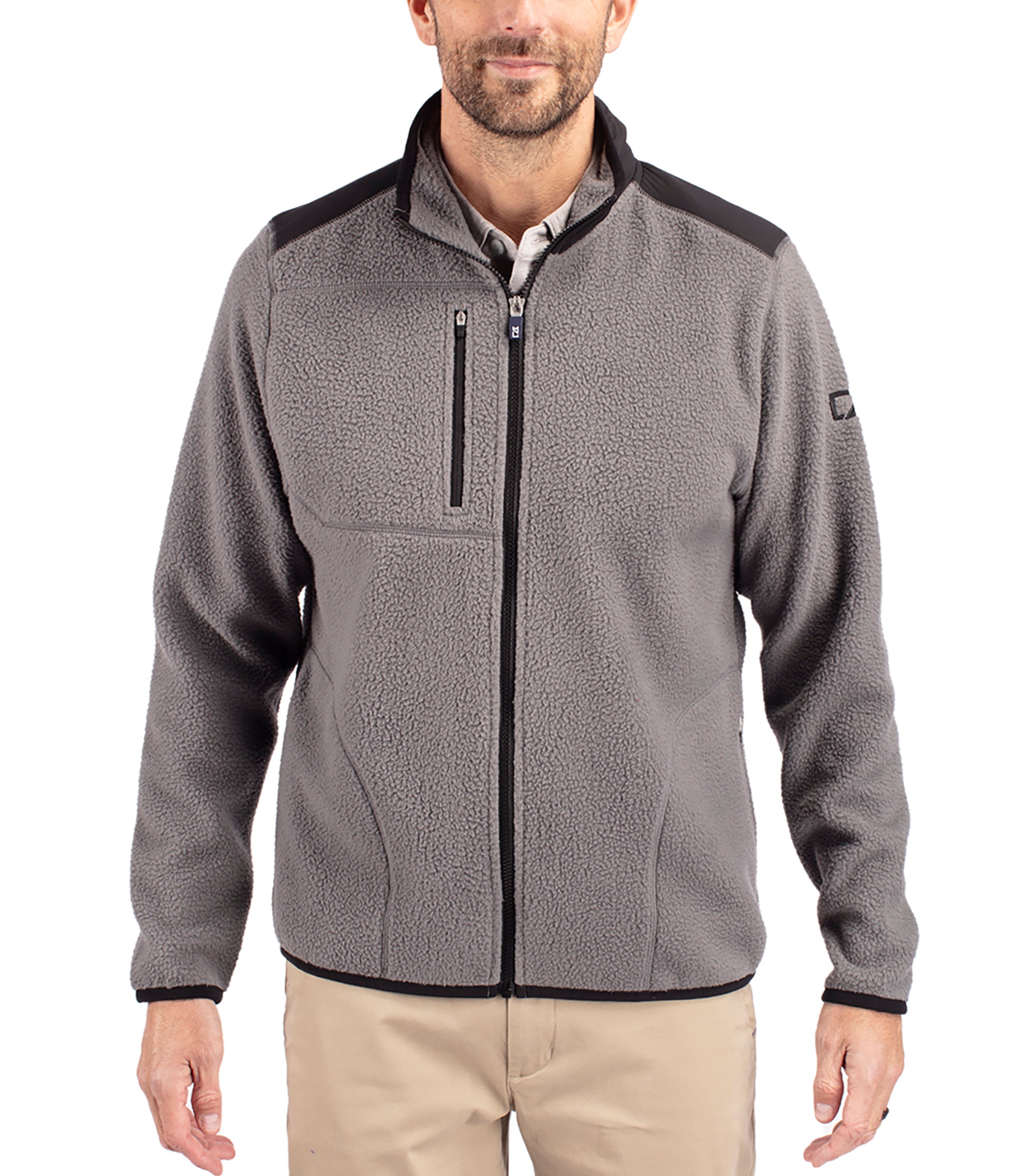 Cutter & Buck Cascade Eco Sherpa Mens Big & Tall Fleece Jacket Jackets - Tophatter Daily Deals