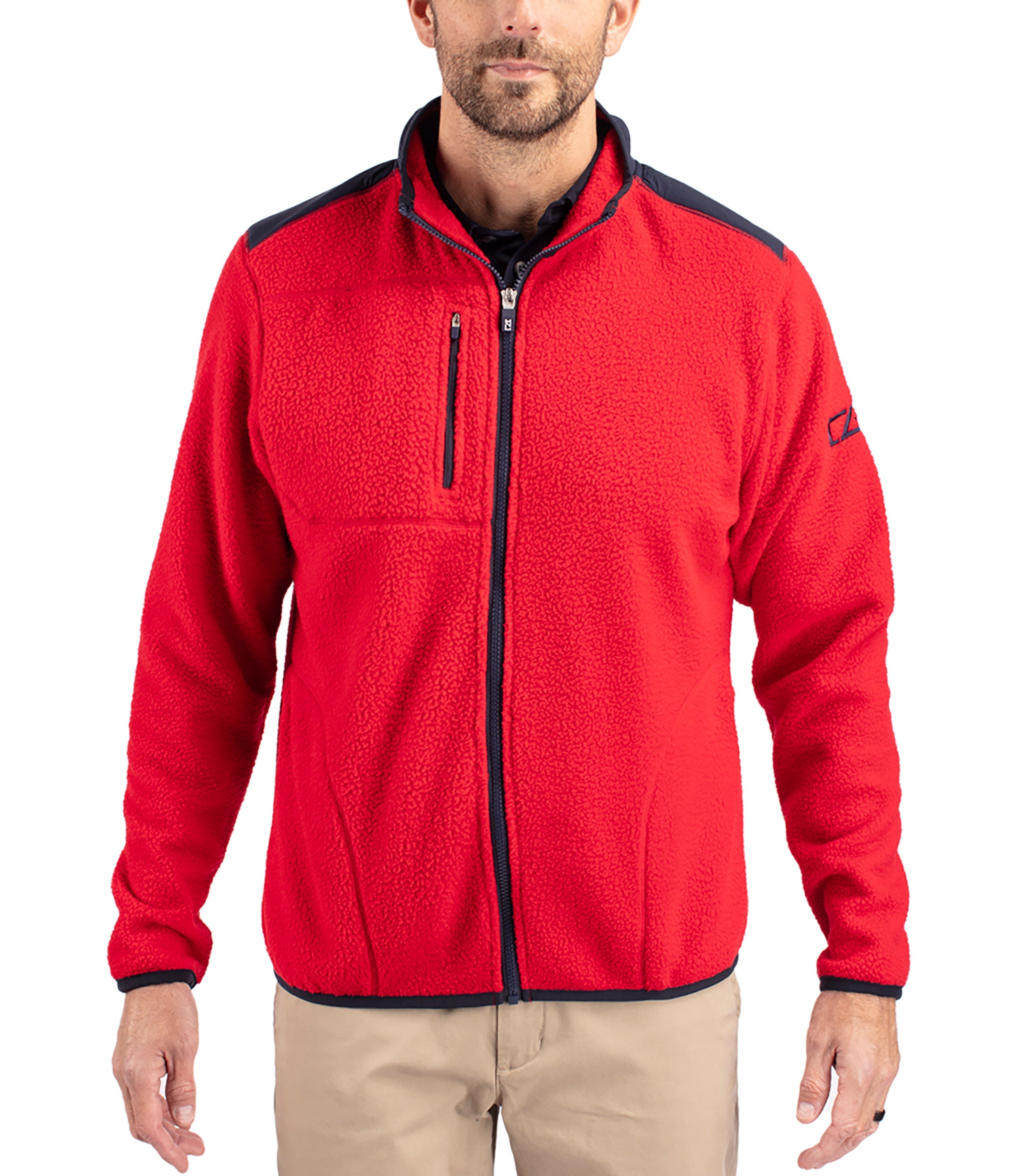 Cutter & Buck Cascade Eco Sherpa Mens Big & Tall Fleece Jacket Jackets - Tophatter Daily Deals