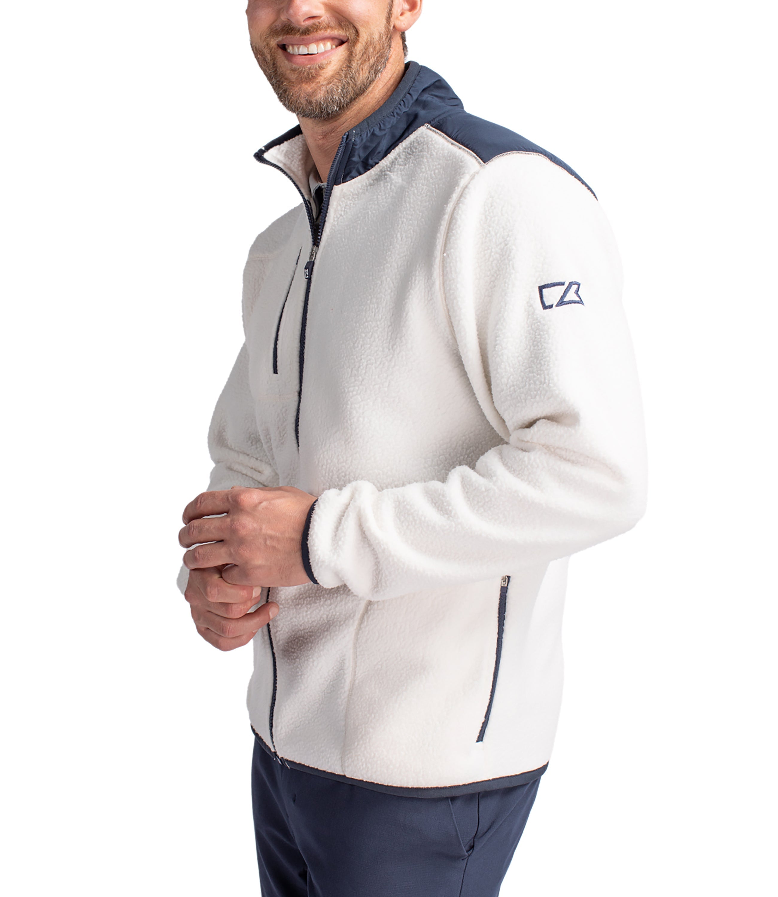 Cutter & Buck Cascade Eco Sherpa Mens Big & Tall Fleece Jacket Jackets - Tophatter Daily Deals