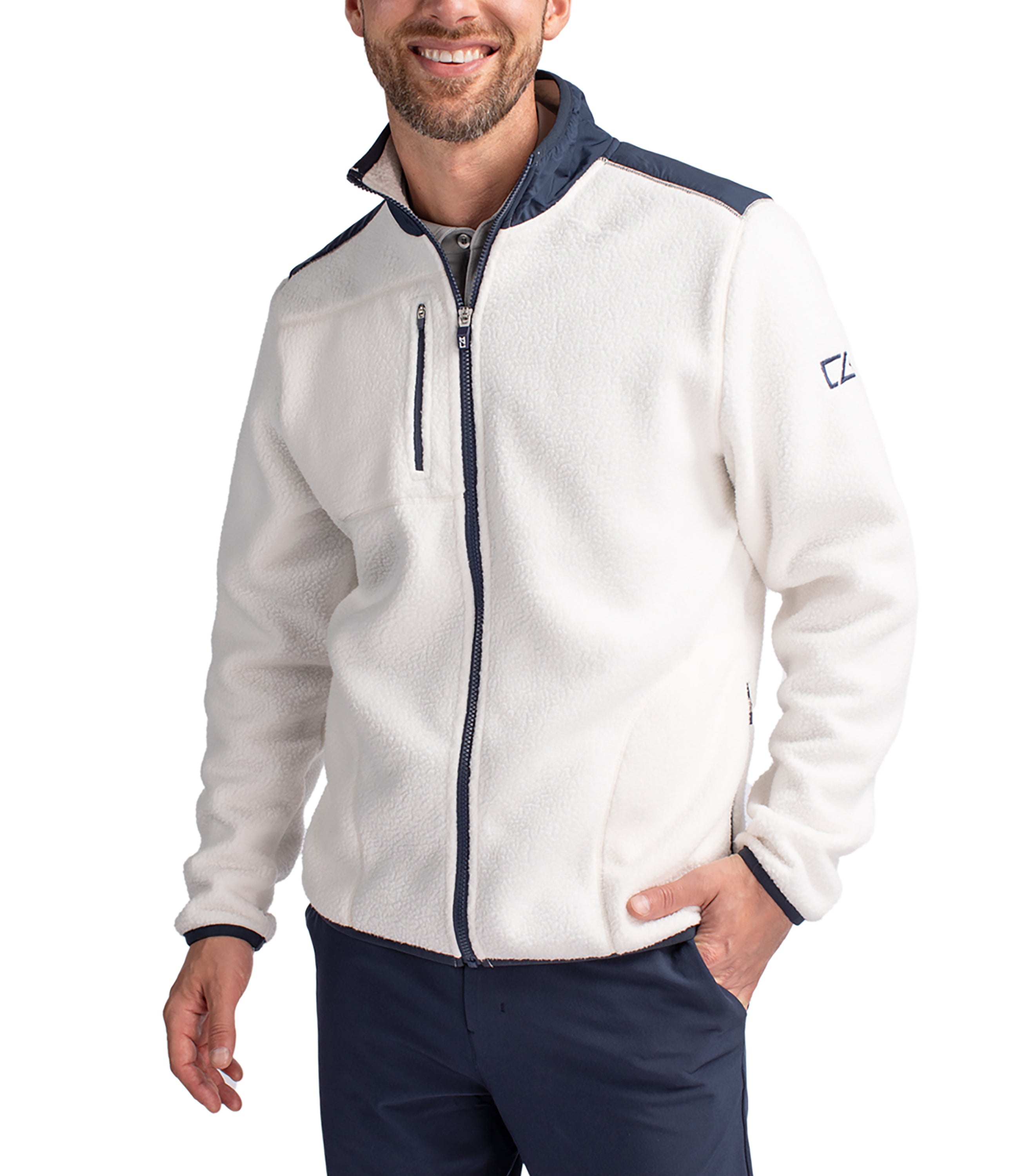 Cutter & Buck Cascade Eco Sherpa Mens Big & Tall Fleece Jacket Jackets - Tophatter Daily Deals