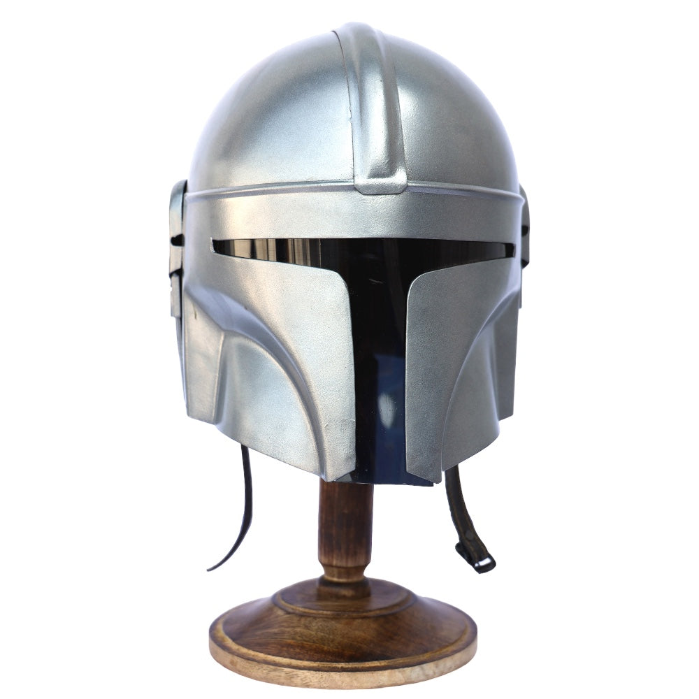 Mandalorian Steel Helmet with Stand - TOPHATTER'S ARMORY DEALS Collectible Weapons - Tophatter Daily Deals