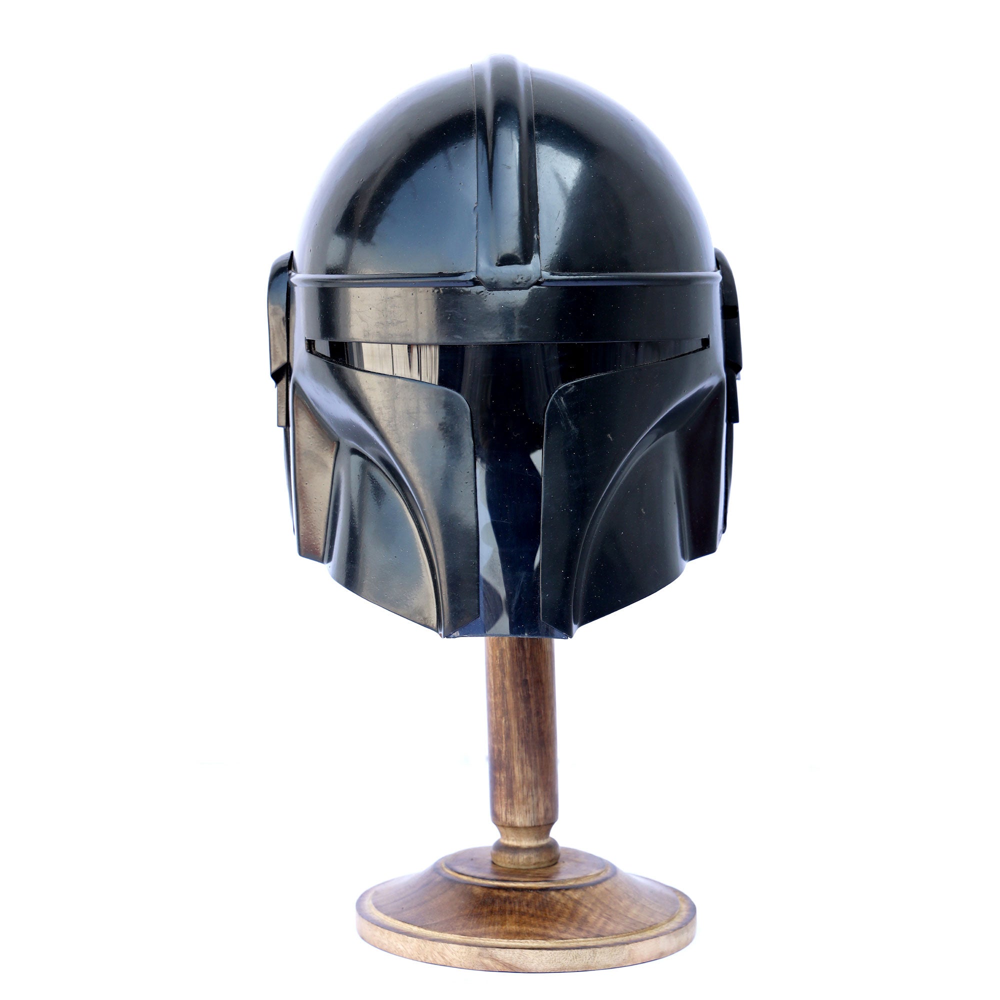 Mandalorian Steel Black Helmet with Stand - TOPHATTER'S ARMORY DEALS Collectible Weapons - Tophatter Daily Deals