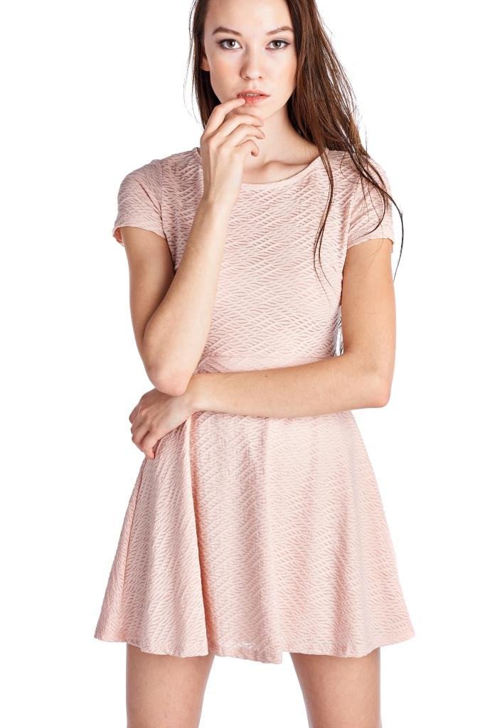 Women's Textured Knit Skater Dress Dresses / Mini - Tophatter Daily Deals