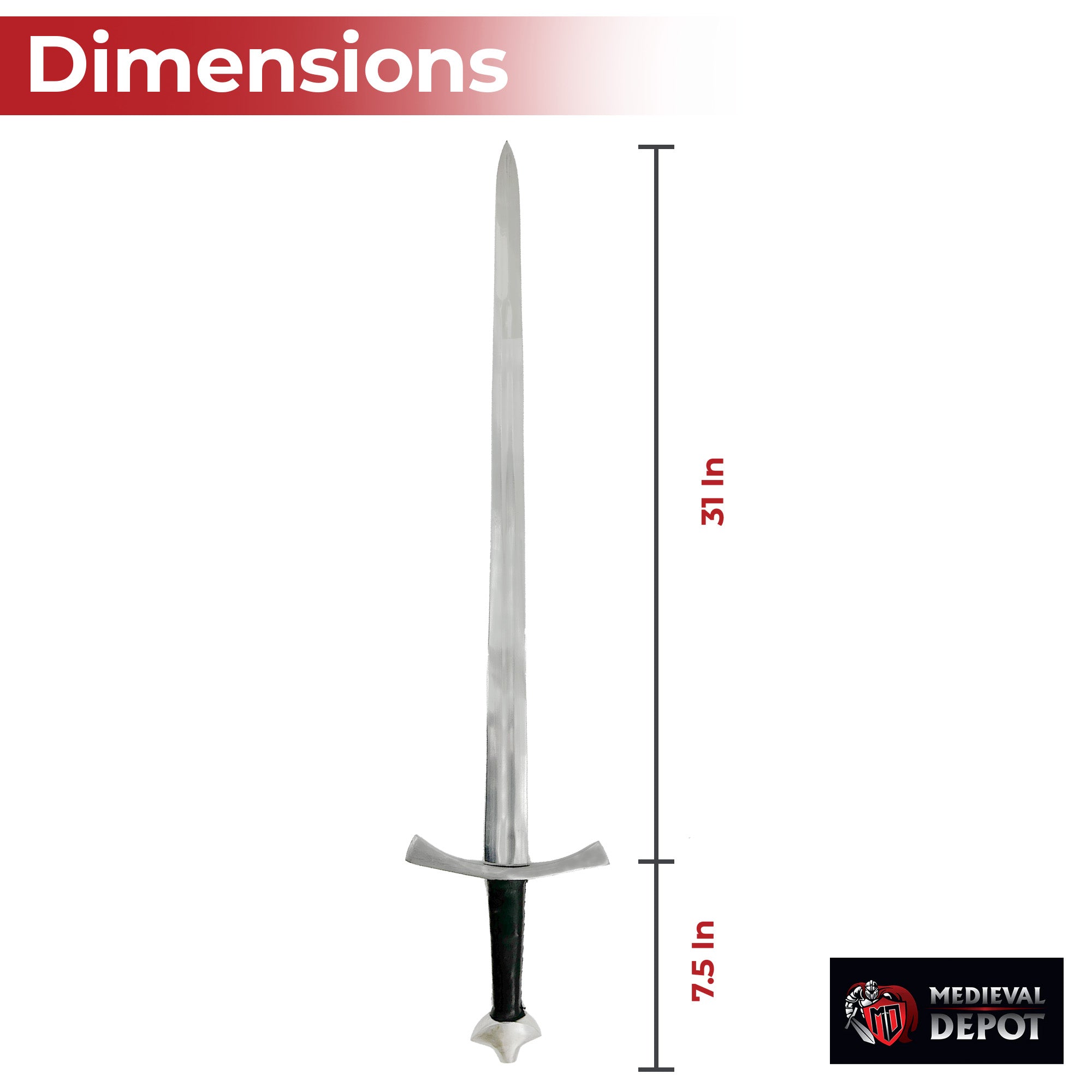 Medieval EN45 High Carbon Steel Full Tang Historical Knightly Replica Sword Swords - Tophatter Daily Deals