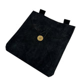 Medieval Renaissance Leather Black Suede Pouch Large historical period - Tophatter Daily Deals