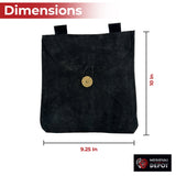 Medieval Renaissance Leather Black Suede Pouch Large historical period - Tophatter Daily Deals