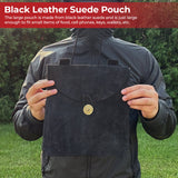 Medieval Renaissance Leather Black Suede Pouch Large historical period - Tophatter Daily Deals