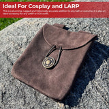 Medieval Renaissance Leather Brown Suede Pouch historical period - Tophatter Daily Deals