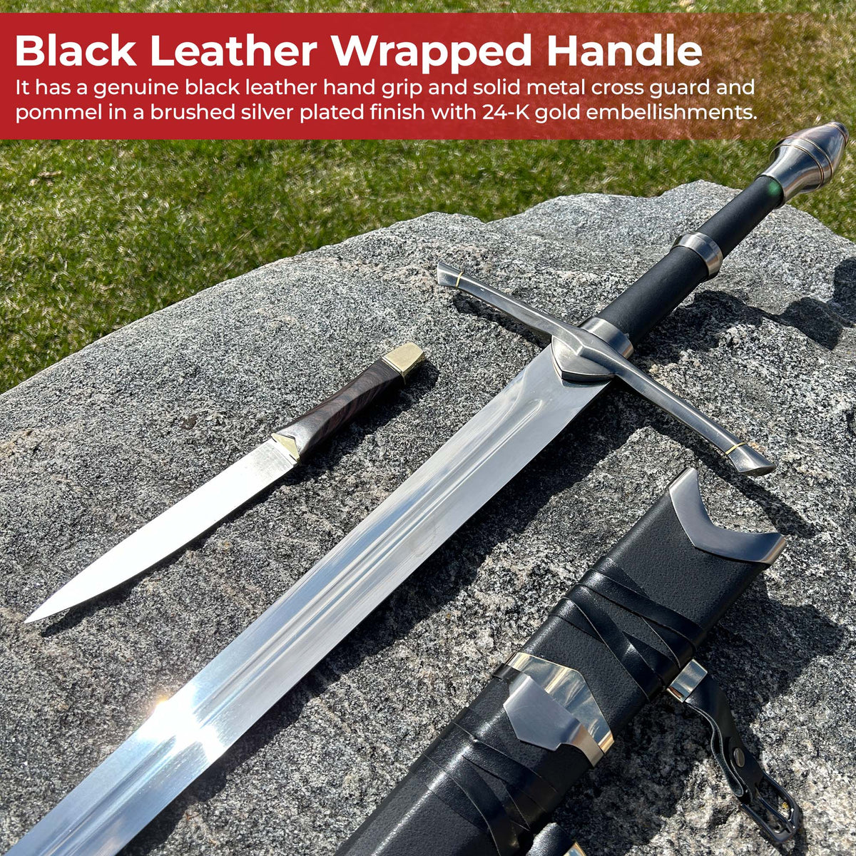 Medieval Strider Sword with Knife In The Scabbard swords - Tophatter Daily Deals